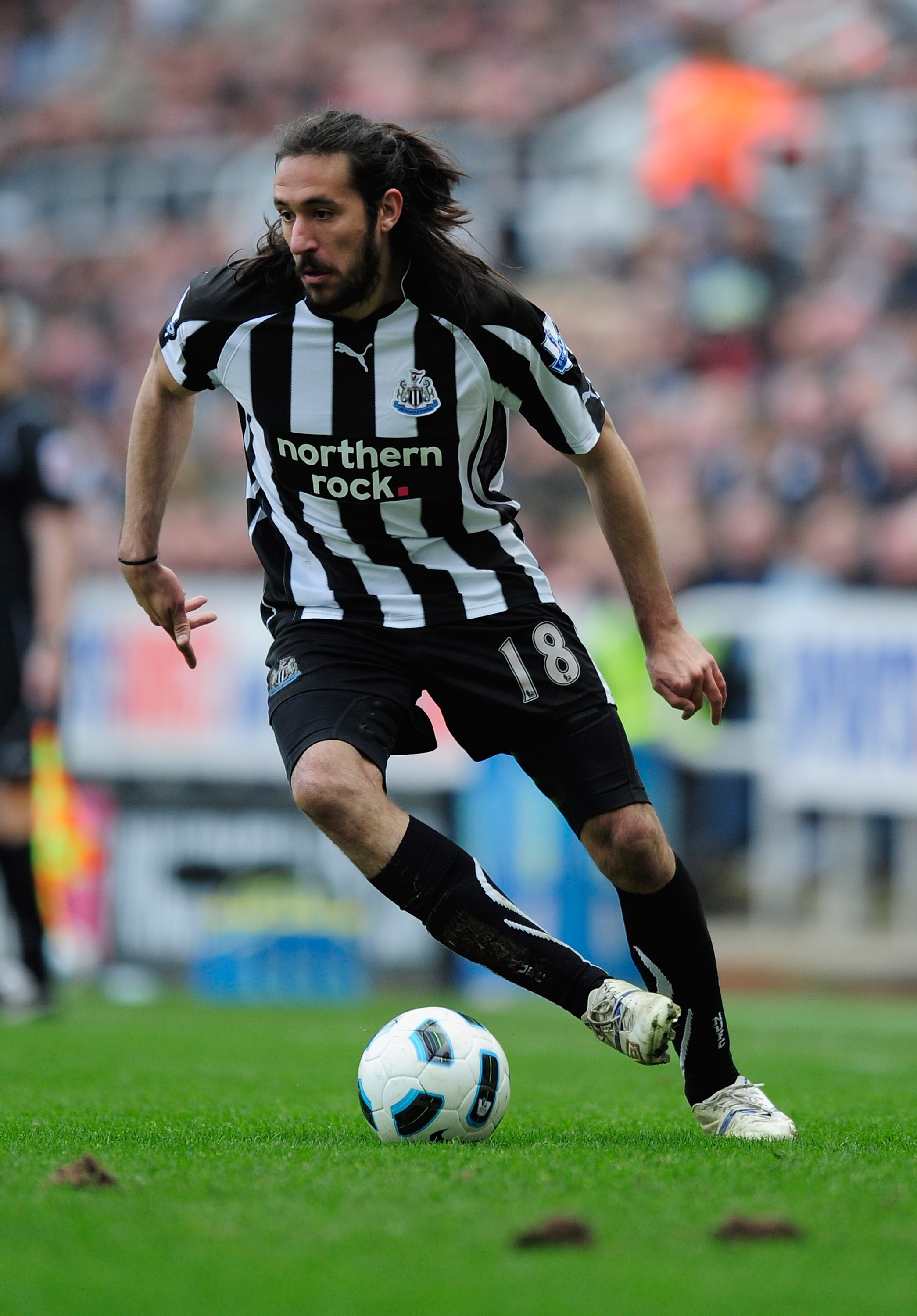 NEWCASTLE UPON TYNE, ENGLAND - MARCH 05:  Jonas Gutierrez of Newcastle in action during the Barclays Premier League match between Newcastle United and Everton at St James' Park on March 5, 2011 in Newcastle upon Tyne, England.  (Photo by Jamie McDonald/Ge