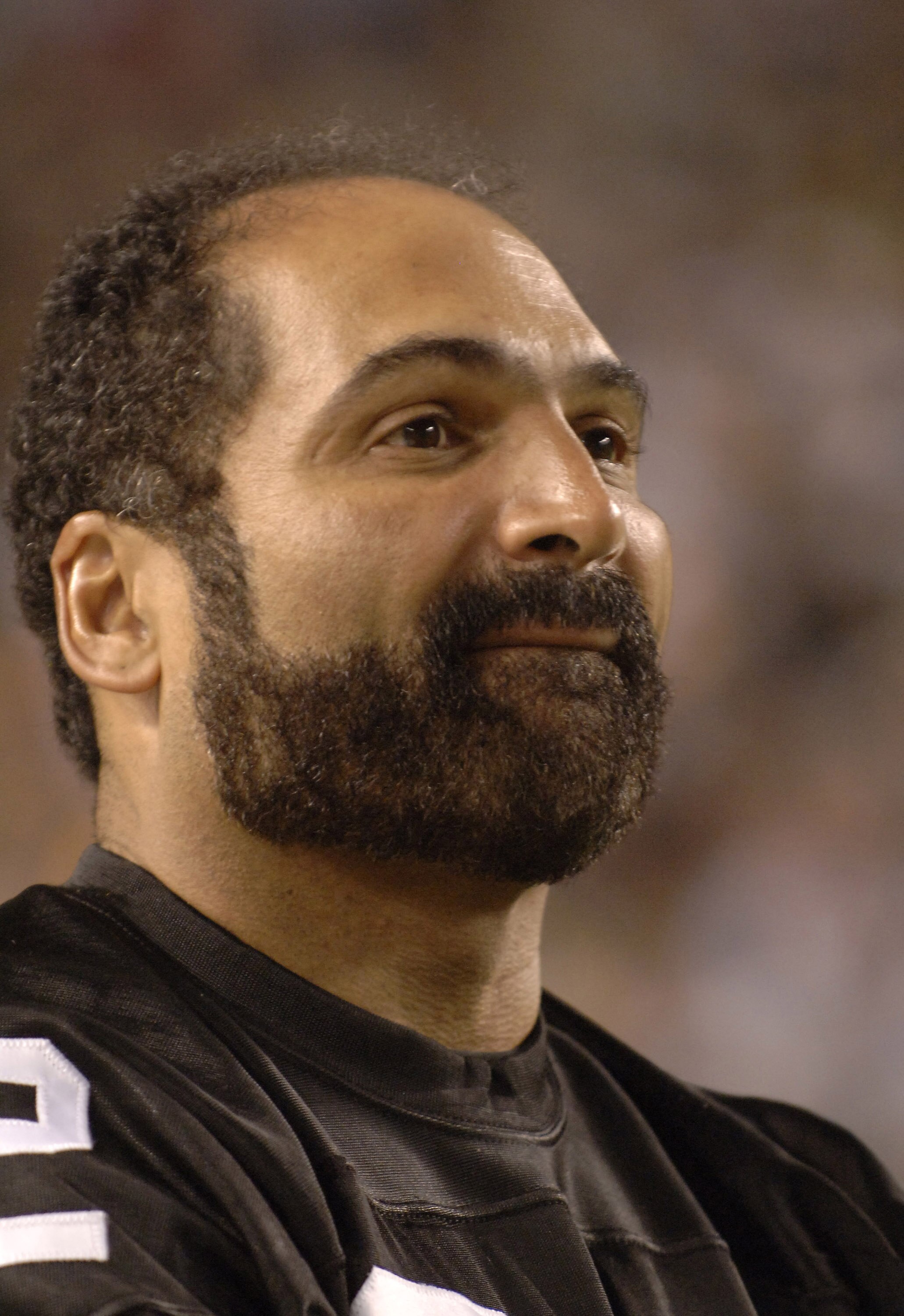 Retired Pittsburgh Steelers running back Franco Harris watches the action versus the Miami Dolphins at Heinz Field, September 7, 2006. The Steelers won 28-17.  (Photo by Al Messerschmidt/Getty Images)