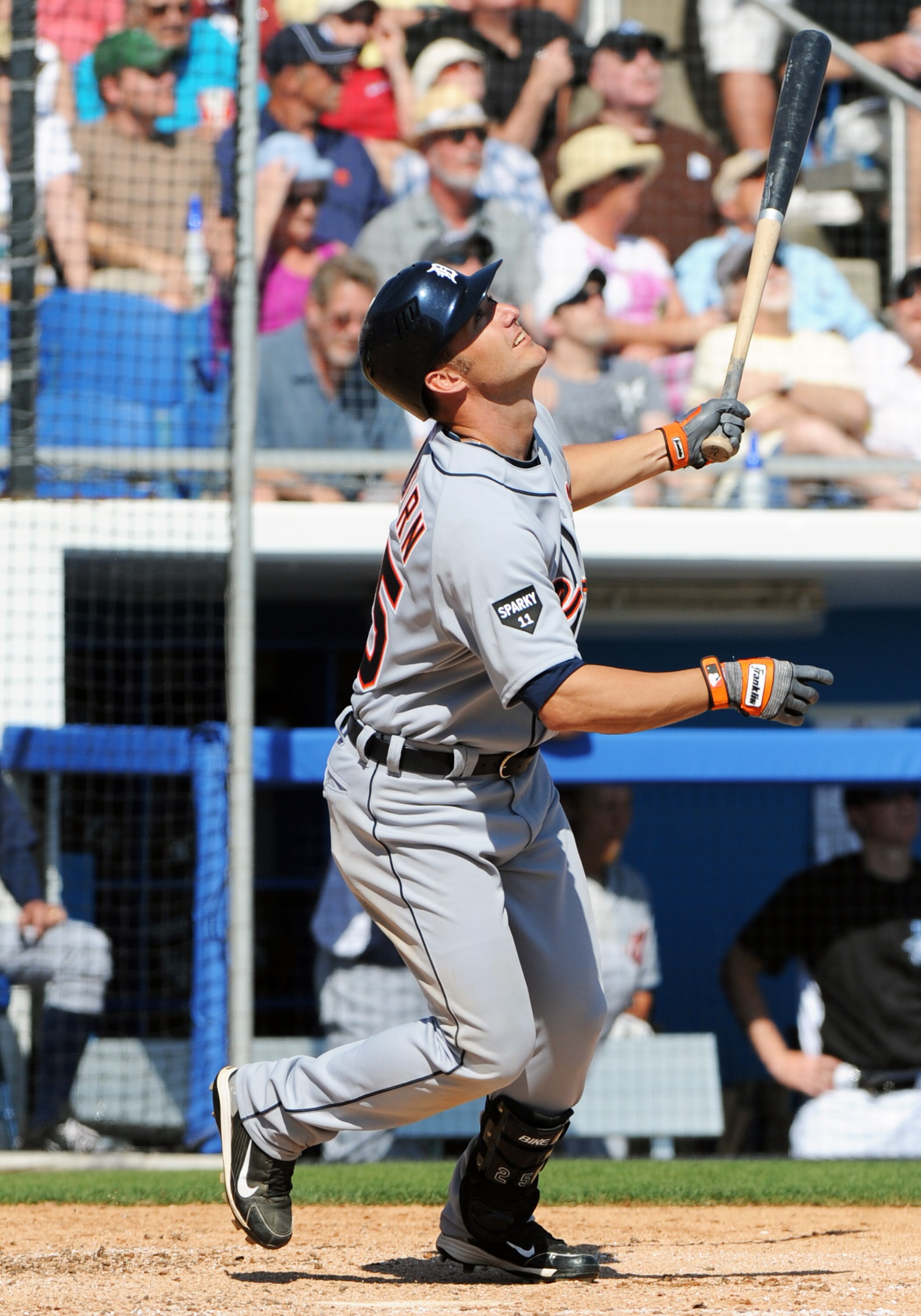 DUNEDIN, FL - FEBRUARY 26:  Outfielder Ryan Raburn #25 of the Detroit Tigers bats against the Toronto Blue Jays February 26, 2011 at Florida Auto Exchange Stadium in Dunedin, Florida.  (Photo by Al Messerschmidt/Getty Images)