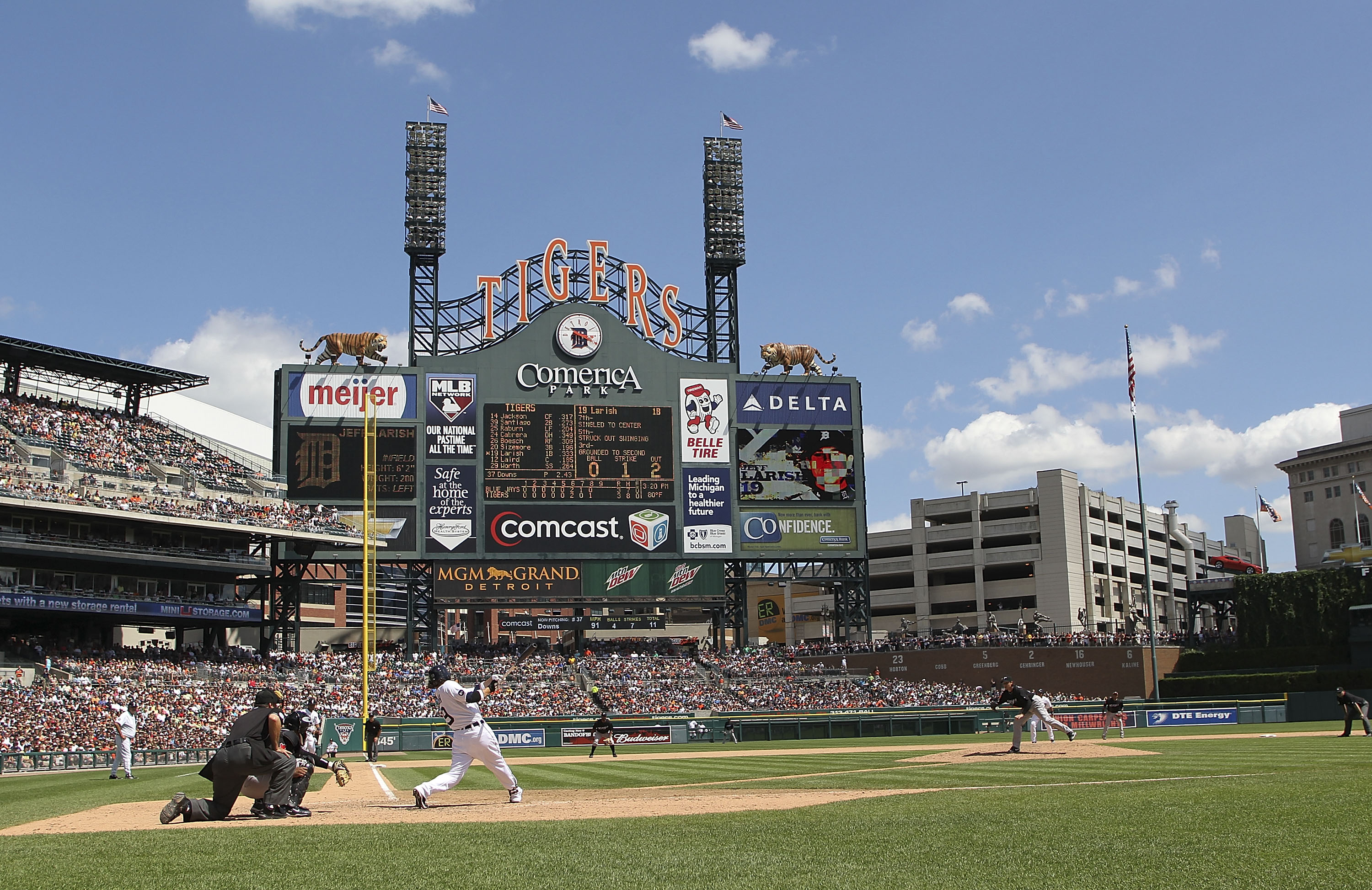 DETROIT - JULY 25: Brennan Boesch #26 of the Detroit Tigers bats in the eighth inning during the game on July 25, 2010 at Comerica Park in Detroit, Michigan. The Blue Jays defeated the Tigers 5-3.  (Photo by Leon Halip/Getty Images)