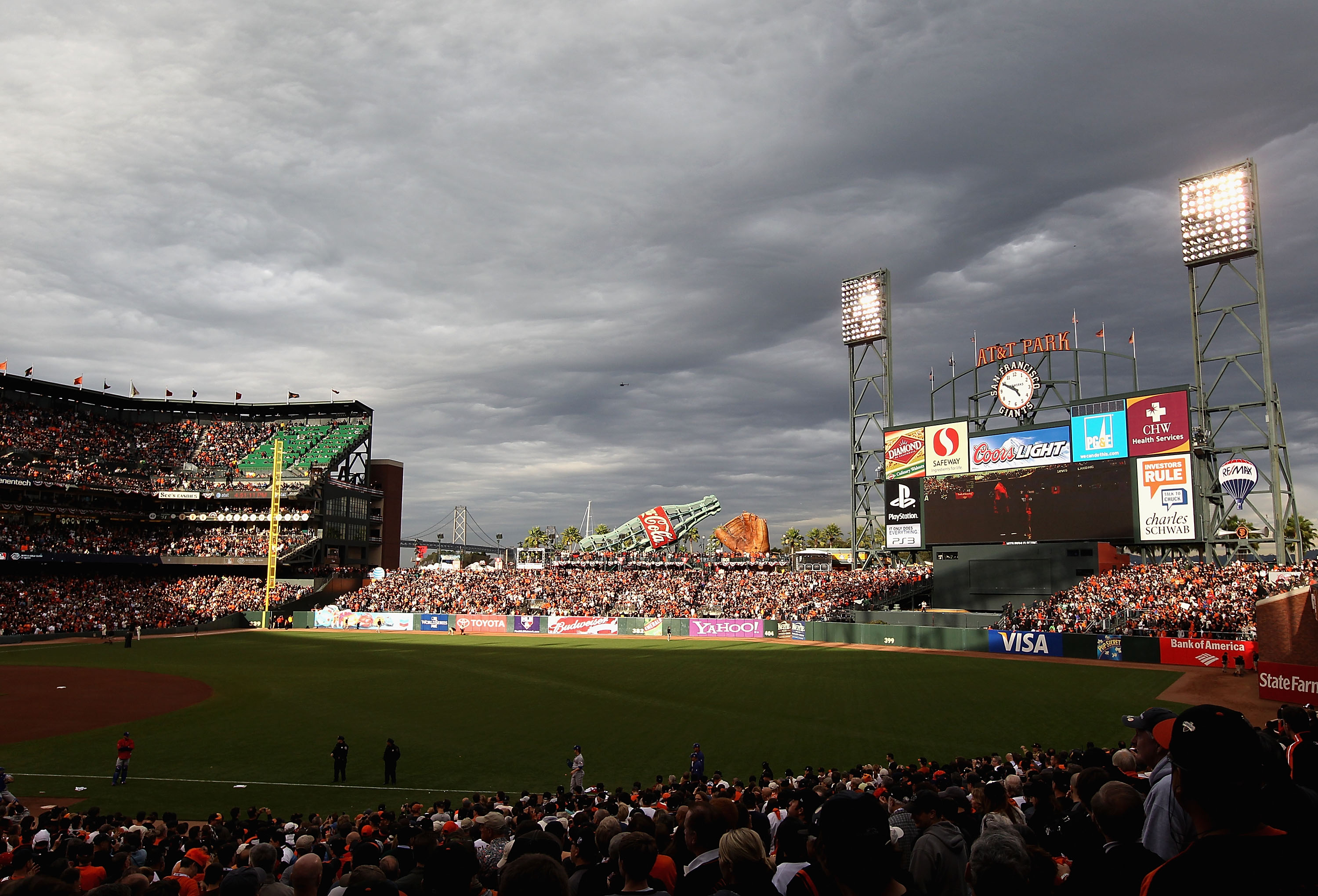 SAN FRANCISCO - OCTOBER 28:  General view inside of AT&T Park before Game Two of the 2010 MLB World Series between the San Francisco Giants and the Texas Rangers on October 28, 2010 in San Francisco, California.  (Photo by Christian Petersen/Getty Images)