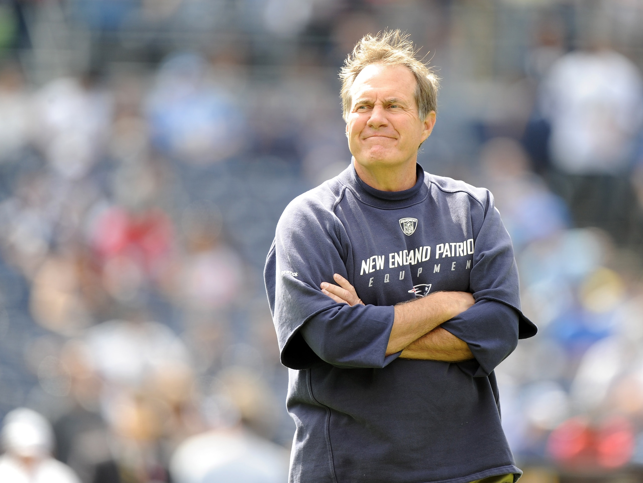 SAN DIEGO - OCTOBER 24: Head Coach Bill Belichick of the New England Patriots during warm up against the San Diego Chargers at Qualcomm Stadium on October 24, 2010 in San Diego, California. (Photo by Harry How/Getty Images) SAN DIEGO - OCTOBER 24: Head Coach Bill Belichick of the New England Patriots during warm up against the San Diego Chargers at Qualcomm Stadium on October 24, 2010 in San Diego, California. (Photo by Harry How/Getty Images)