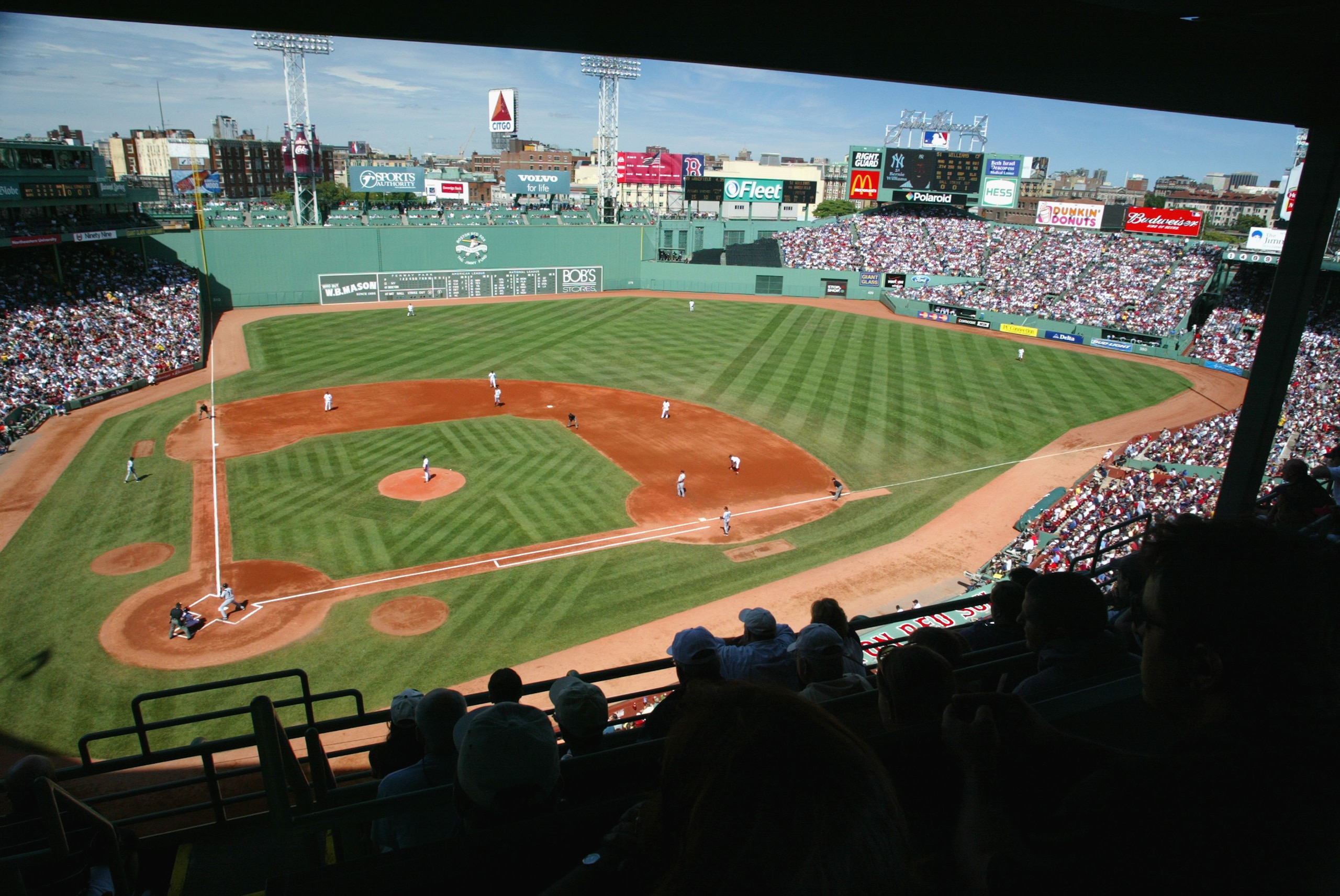 BOSTON - AUGUST 31:  A general view of Fenway Park and the Green Monster during a game between the New York Yankees and the Boston Red Sox on August 31, 2003 in Boston, Massachusetts.  The Yankees defeated the Red Sox 8-4. (Photo by Rick Stewart/Getty Ima