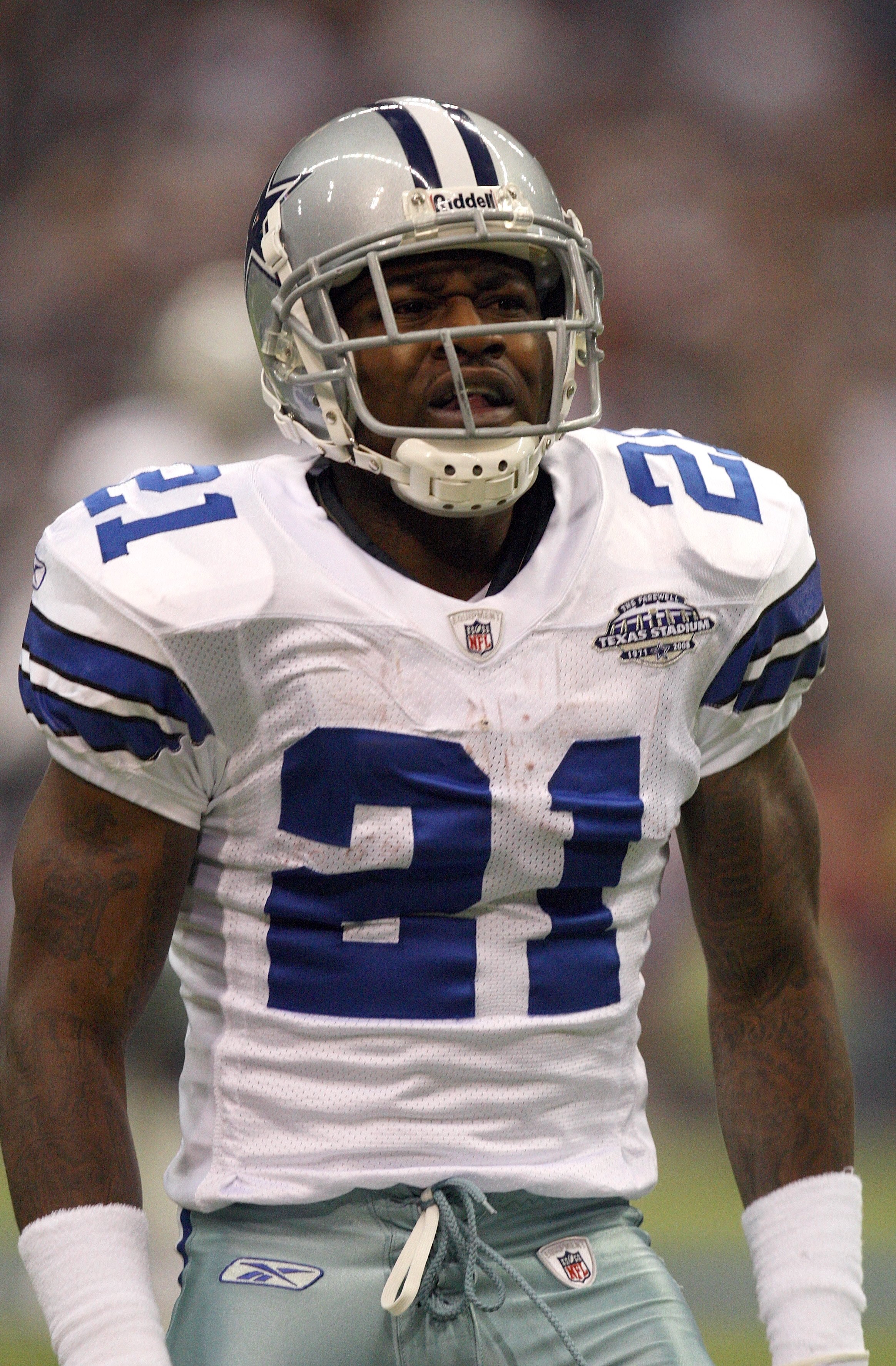 IRVING, TX - DECEMBER 20:  Adam Jones #21of the Dallas Cowboys looks on during their NFL game against the Baltimore Ravens at Texas Stadium on December 20, 2008 in Irving, Texas. The Ravens defeated the Cowboys 33-24. (Photo by Ronald Martinez/Getty Image