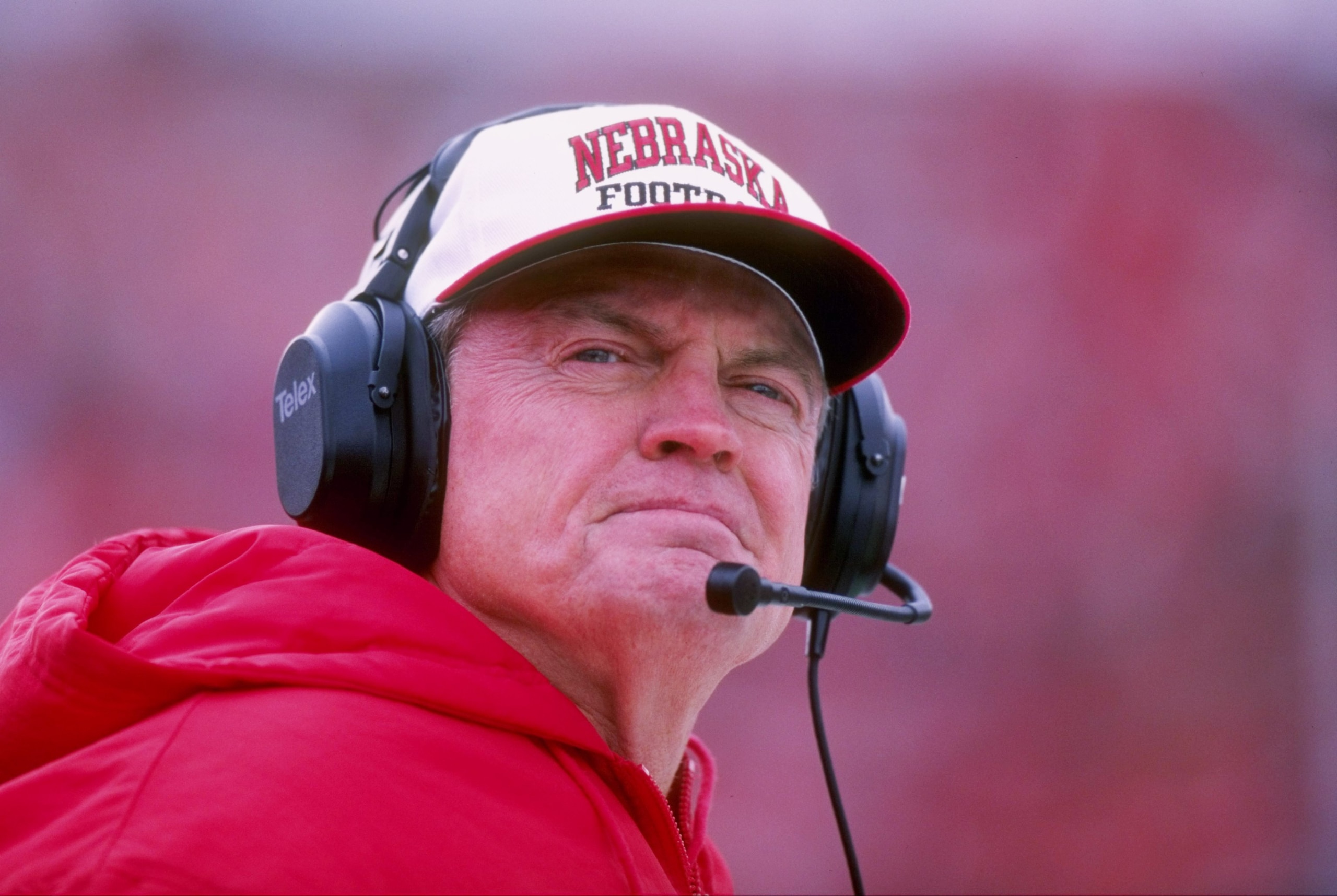 15 Nov 1997: Head coach Tom Osborne of Nebraska during the Cornhuskers 77-14 win over Iowa State at Memorial Stadium in Lincoln, Nebraska.