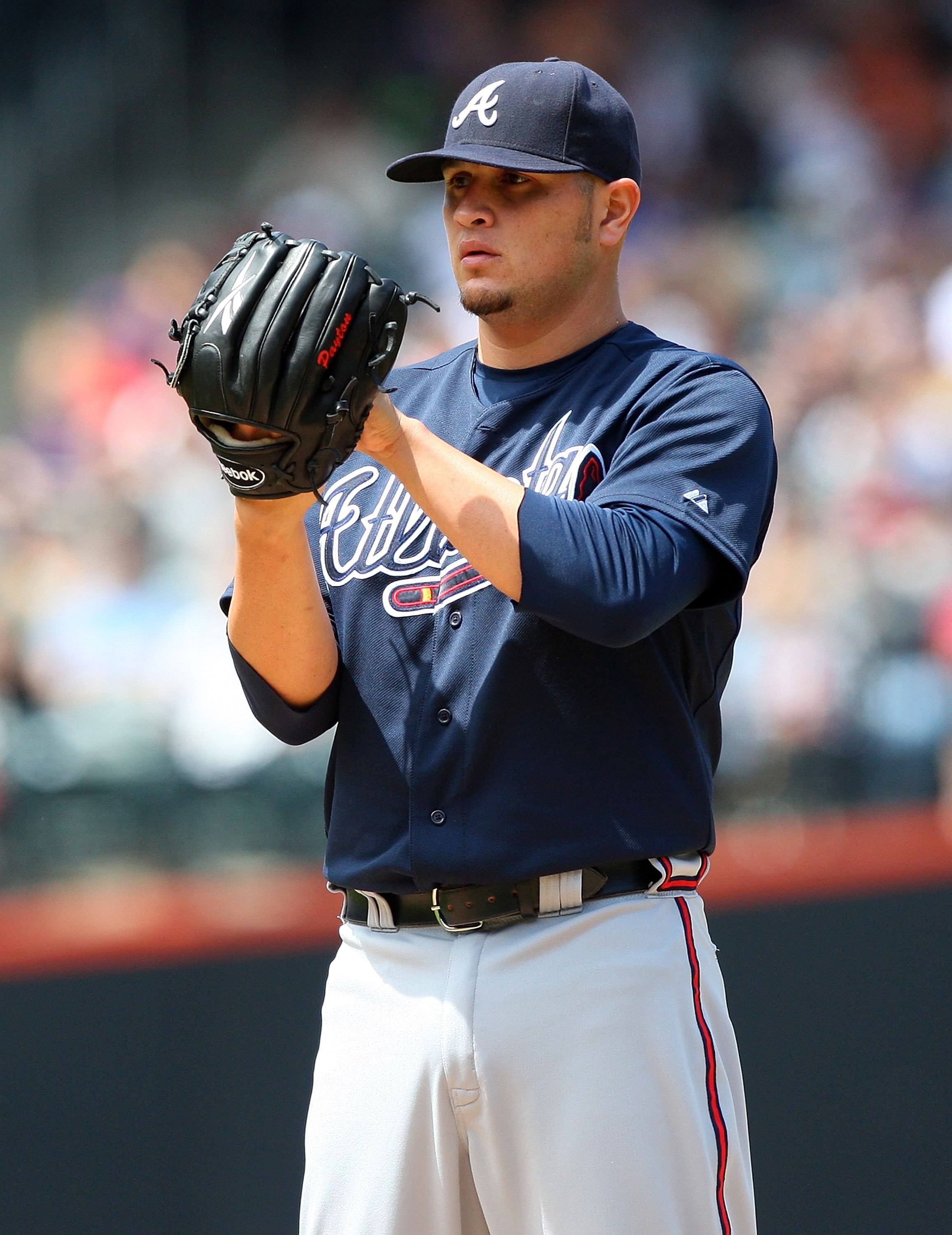 NEW YORK - MAY 13:  Jo-Jo Reyes #37 of the Atlanta Braves pitches against the New York Mets on May 13, 2009 at Citi Field in the Flushing neighborhood of the Queens borough of New York City. The Braves defeated the Mets 8-7 in twelve innings.  (Photo by J