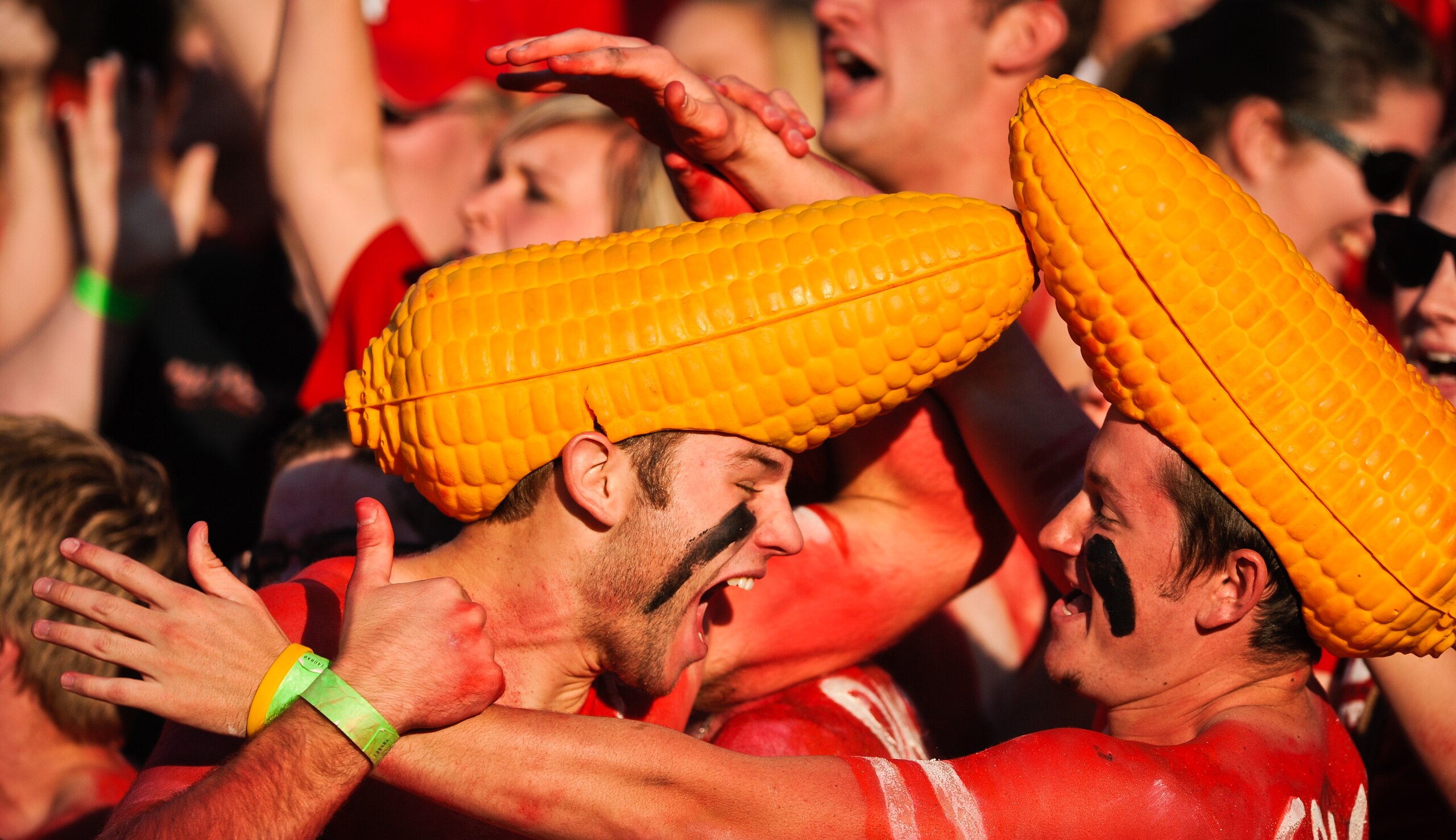 LINCOLN, NE - OCTOBER 16: Fans of the Nebraska Cornhuskers react after fourth a quarter punt return for a touchdown of their game against the Texas Longhorns at Memorial Stadium on October 16, 2010 in Lincoln, Nebraska. Texas Defeated Nebraska 20-13. (Pho
