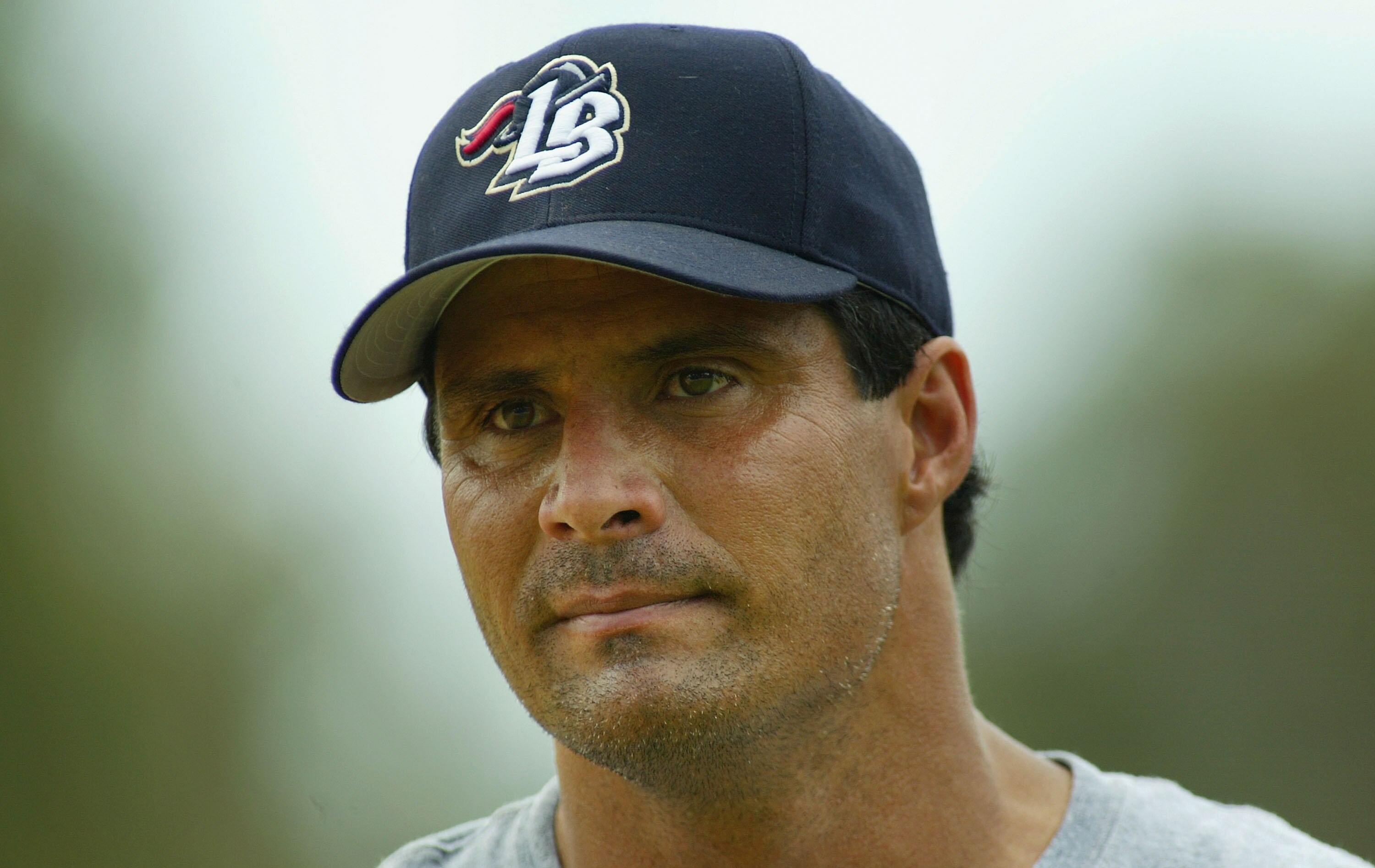 LONG BEACH, CA - JULY 16:  Jose Canseco #33 of the Long Beach Armada warms up before the Golden Baseball League game against the Fullerton Flyers on July 16, 2006 at Blair Field in Long Beach, California.  (Photo By Christian Petersen/Getty Images)