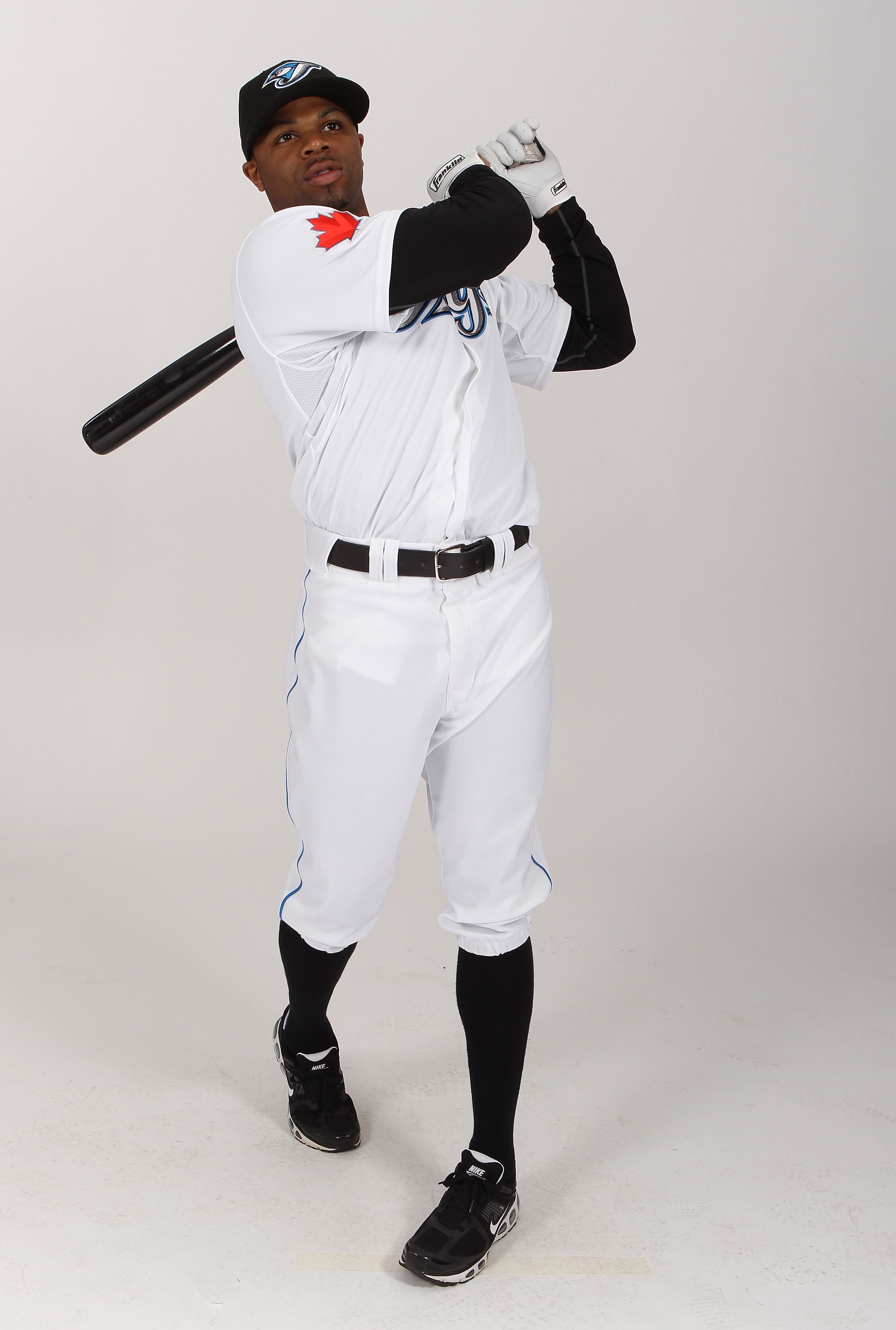 DUNEDIN, FL - FEBRUARY 20:  Rajai Davis #11 of the Toronto Blue Jays poses during photo day at Florida Auto Exchange Stadium on February 20, 2011 in Dunedin, Florida.  (Photo by Nick Laham/Getty Images)
