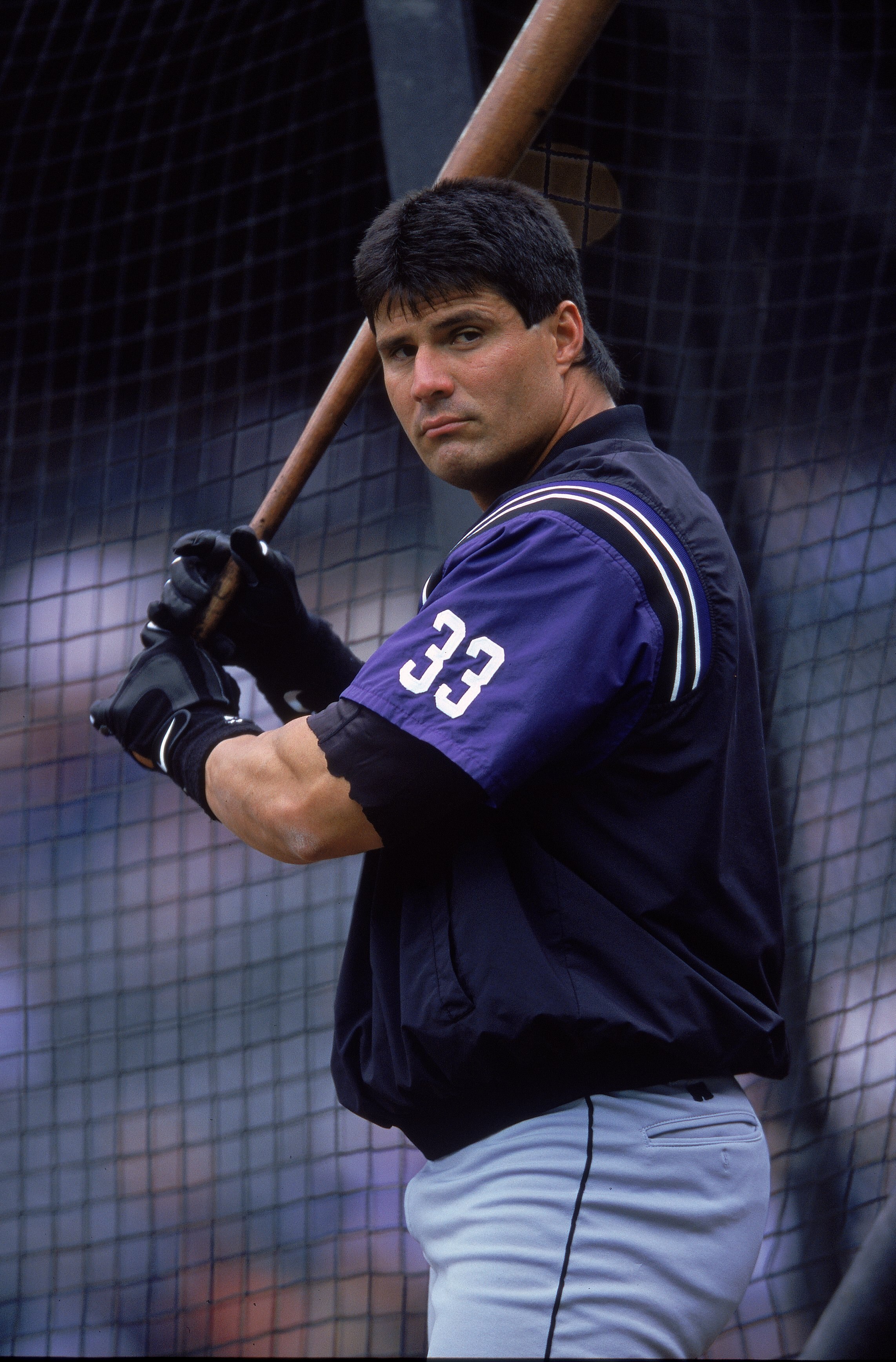 21 May 2000: Jose Canseco #33 of the Tampa Bay Devil Rays at batting practice before the game against the Seattle Mariners at the Safeco Field in Seattle, Washington. The Mariners defeated the Devil Rays 8-4.Mandatory Credit: Otto Greule Jr.  /Allsport