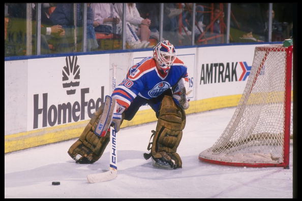 1988-1989:  Goaltender Bill Ranford of the Edmonton Oilers. Mandatory Credit: Mike Powell  /Allsport