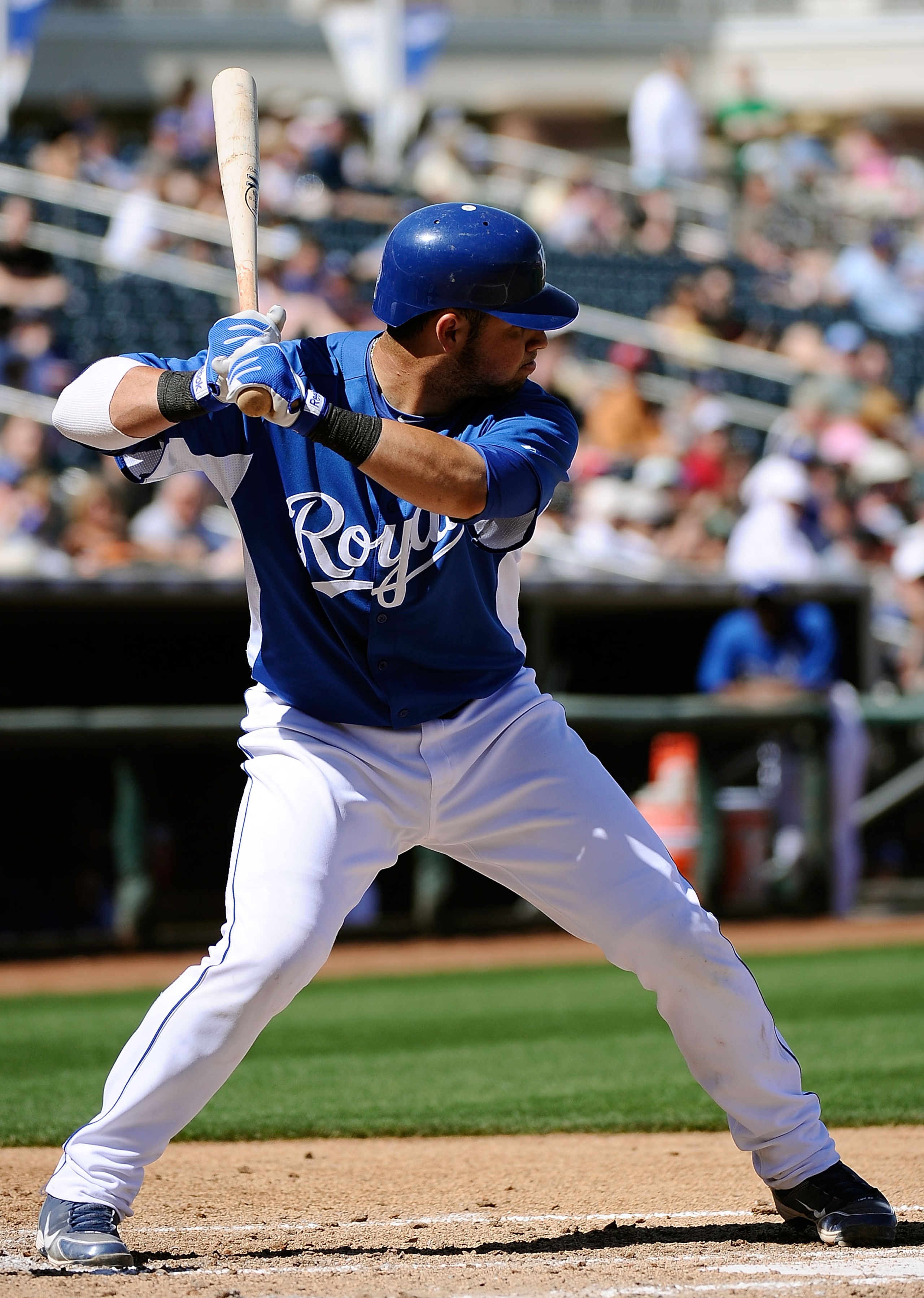 SURPRISE, AZ - MARCH 12:  Billy Butler #16 of the Kansas City Royals plays in the spring training baseball game against the Los Angeles Dodgers at Surprise Stadium on March 12, 2011 in Surprise, Arizona.  (Photo by Kevork Djansezian/Getty Images)