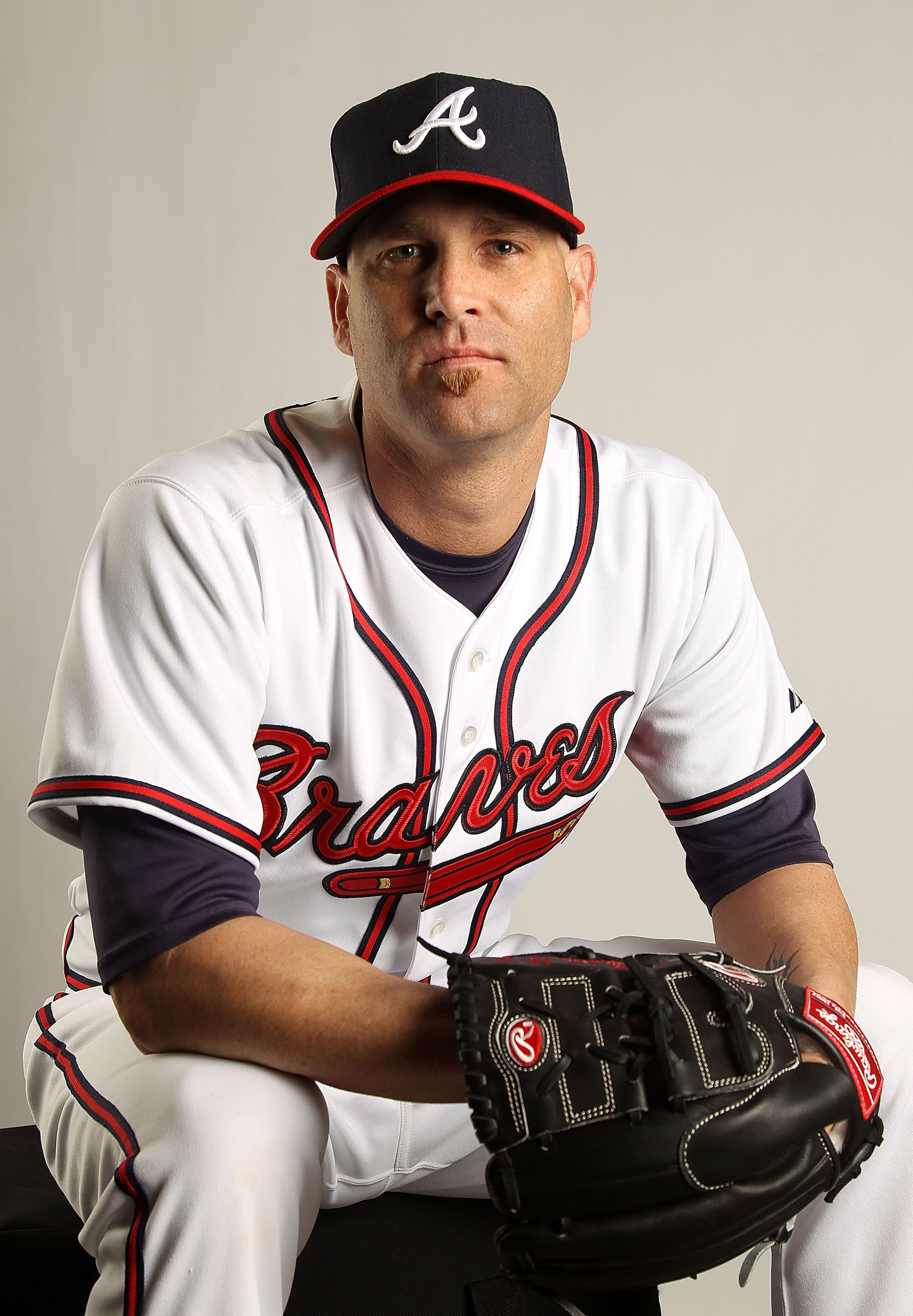 LAKE BUENA VISTA, FL - FEBRUARY 21: Tim Hudson #15  of the Atlanta Braves during Photo Day at  Champion Stadium at ESPN Wide World of Sports of Complex on February 21, 2011 in Lake Buena Vista, Florida. (Photo by Mike Ehrmann/Getty Images)