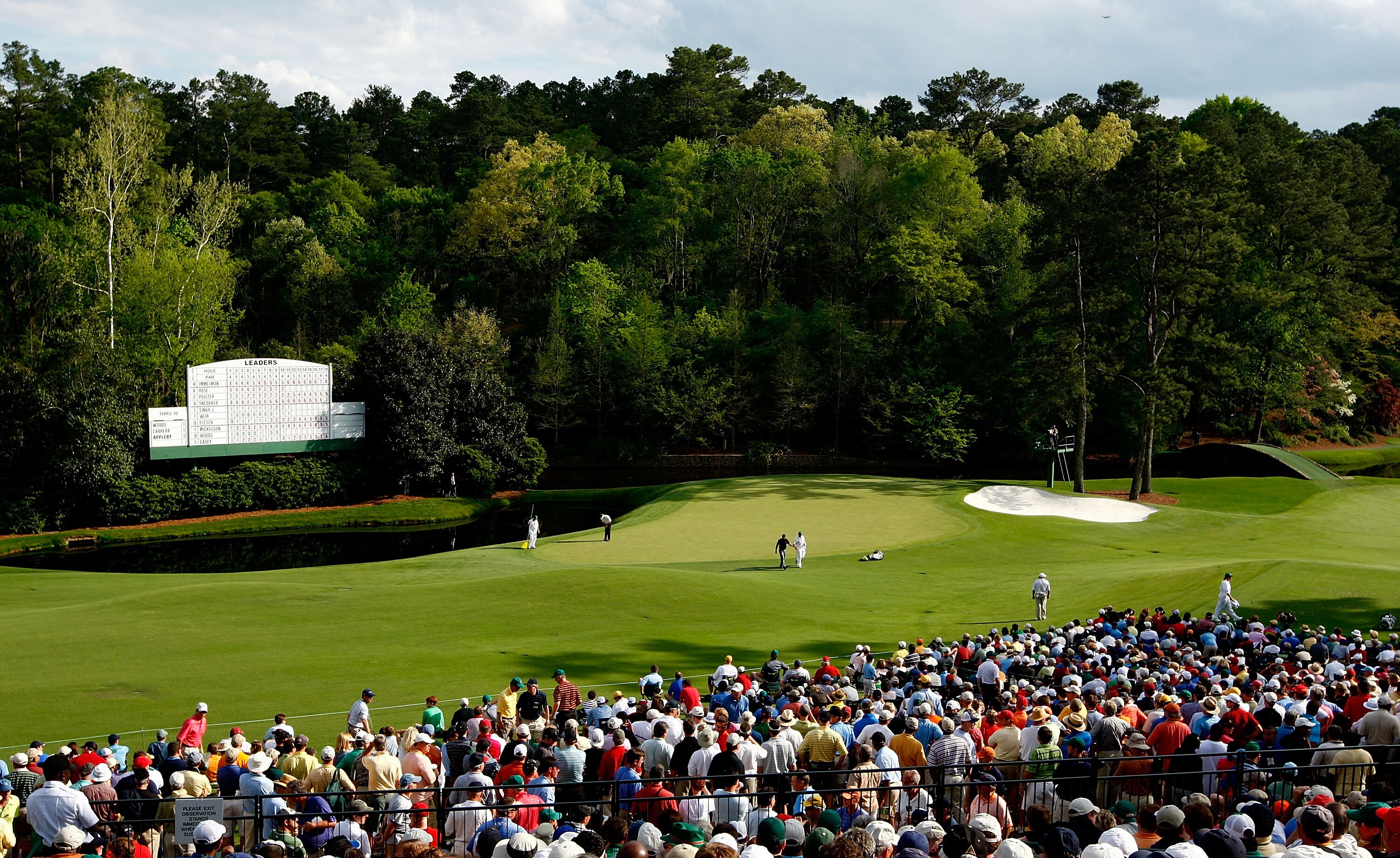 AUGUSTA, GA - APRIL 11:  A general view of the play at the 11th hole during the second round of the 2008 Masters Tournament at Augusta National Golf Club on April 11, 2008 in Augusta, Georgia.  (Photo by Jamie Squire/Getty Images)
