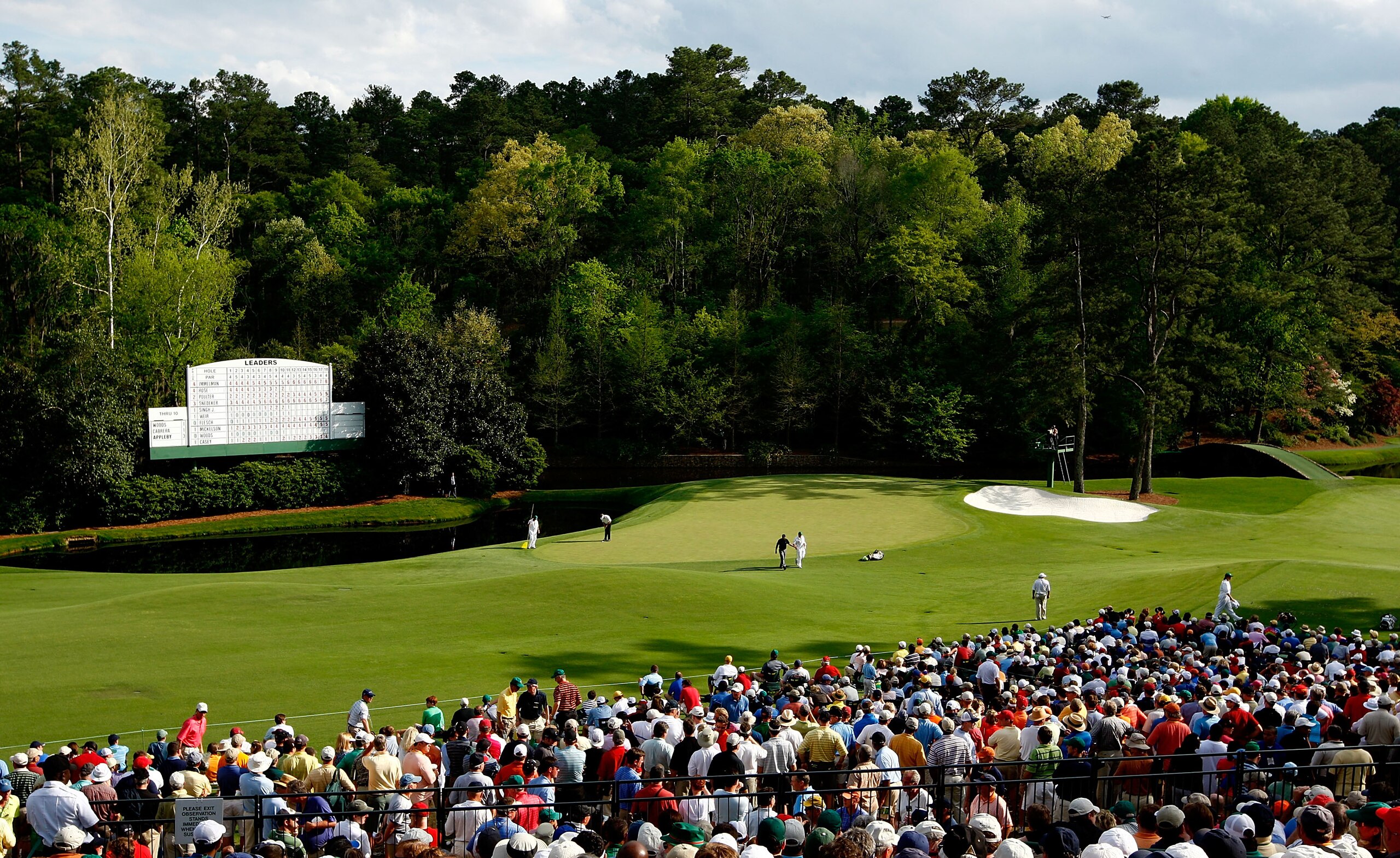 AUGUSTA, GA - APRIL 11:  A general view of the play at the 11th hole during the second round of the 2008 Masters Tournament at Augusta National Golf Club on April 11, 2008 in Augusta, Georgia.  (Photo by Jamie Squire/Getty Images)