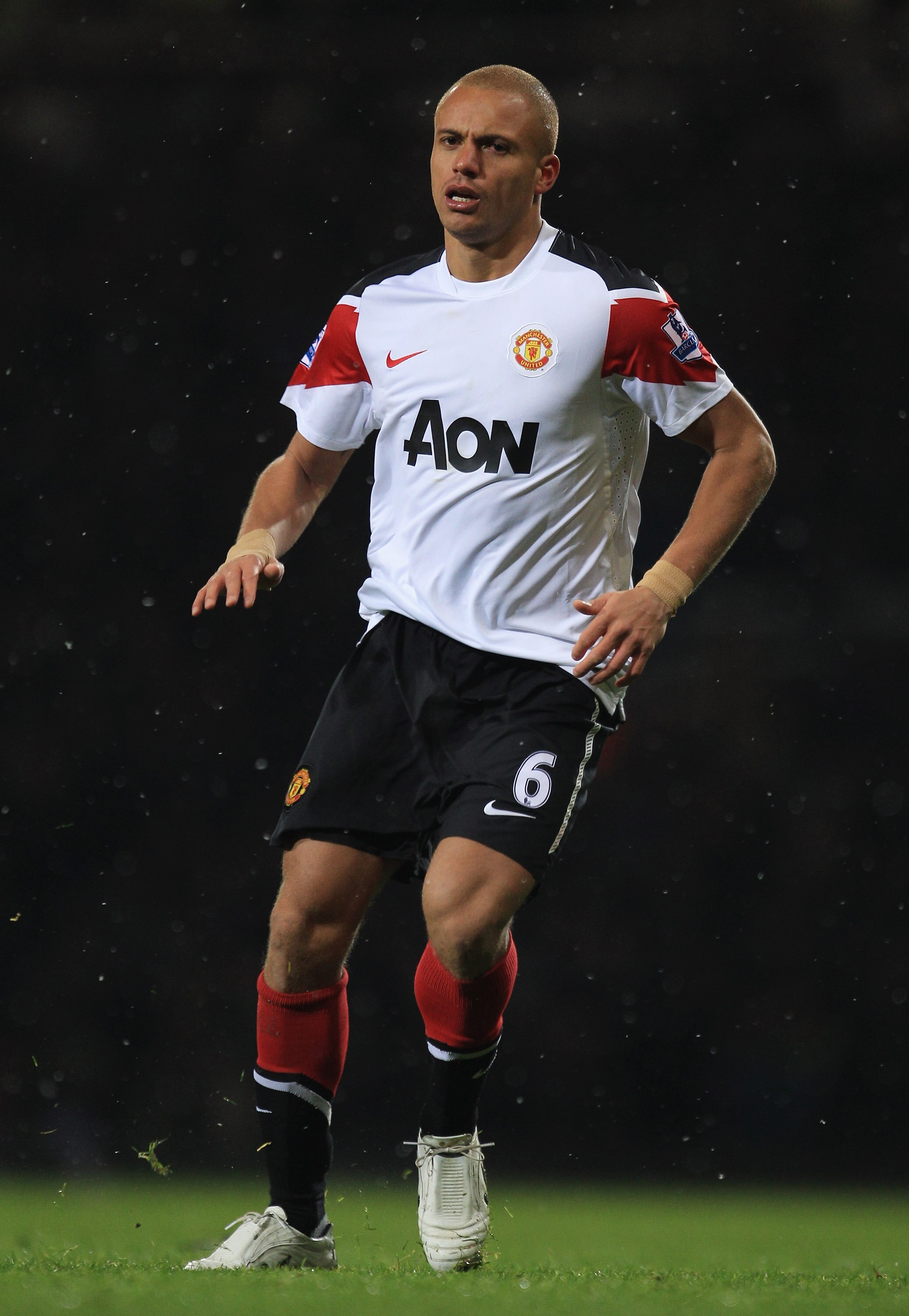 LONDON, ENGLAND - NOVEMBER 30: Wes Brown of Manchester United looks on during the Carling Cup Quarter Final match between West Ham United and Manchester United at the Boleyn Ground on November 30, 2010 in London, England.  (Photo by Mark Thompson/Getty Im
