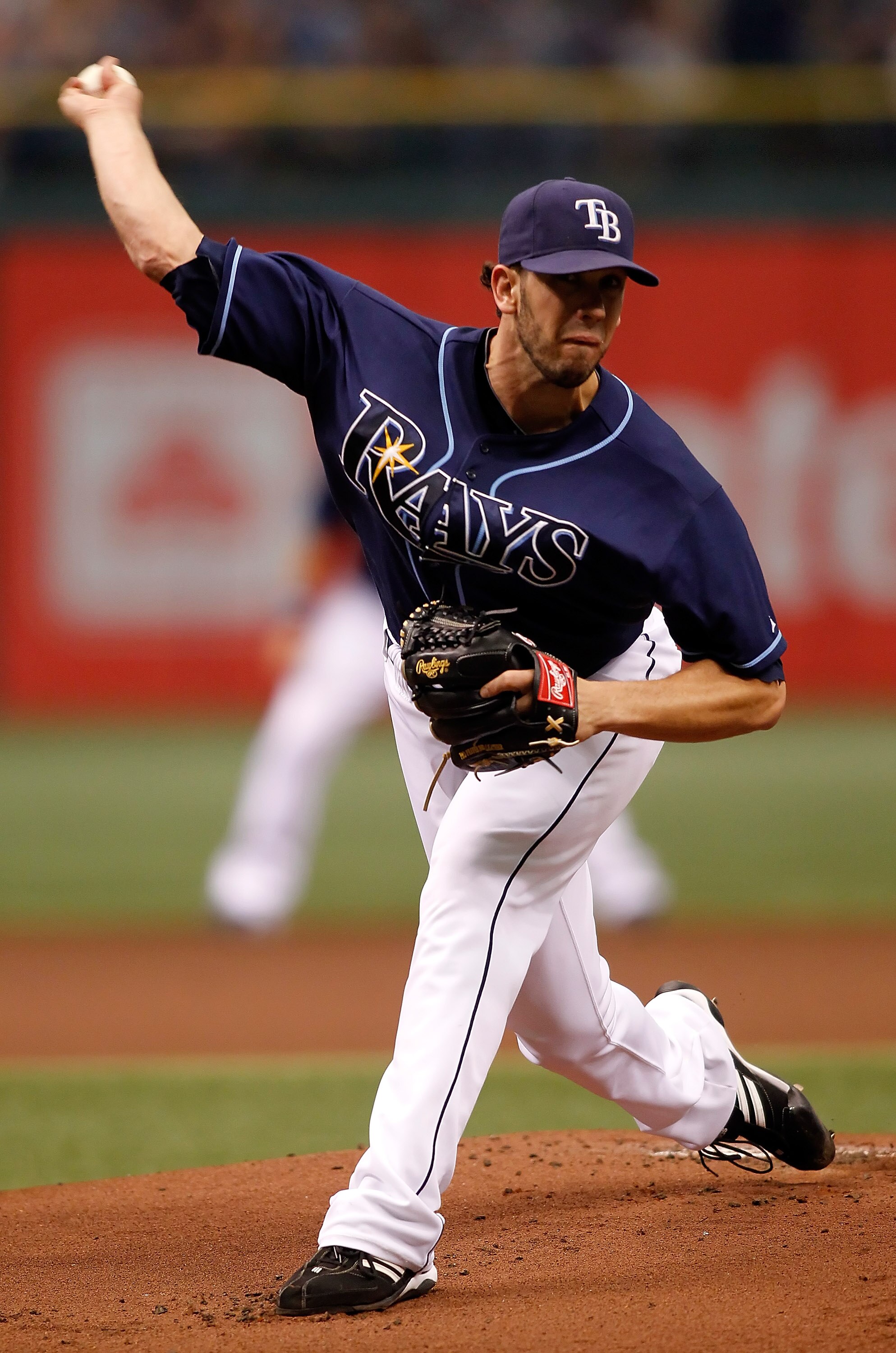 ST PETERSBURG, FL - OCTOBER 07:  Pitcher James Shields #33 of the Tampa Bay Rays pitches against the Texas Rangers during Game 2 of the ALDS at Tropicana Field on October 7, 2010 in St. Petersburg, Florida.  (Photo by J. Meric/Getty Images)