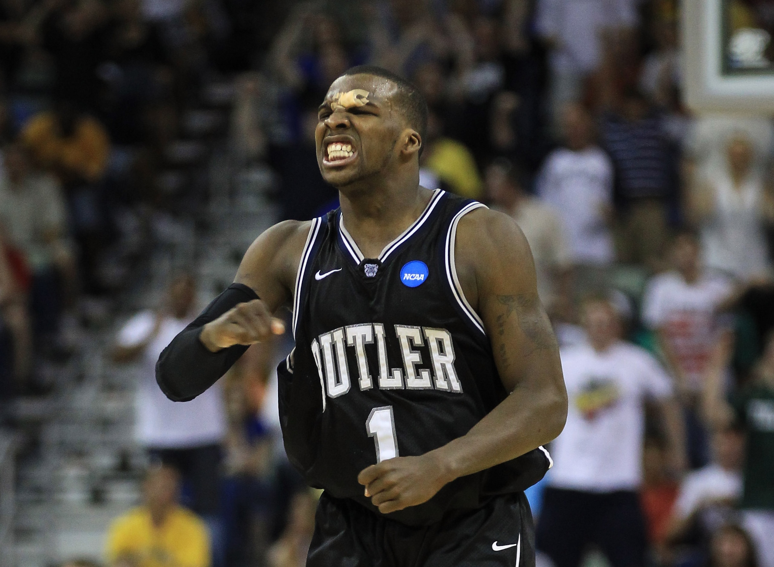 NEW ORLEANS, LA - MARCH 26: Shelvin Mack #1 of the Butler Bulldogs reacts during their game against the Florida Gators in overtime of the Southeast regional final of the 2011 NCAA men's basketball tournament at New Orleans Arena on March 26, 2011 in New NEW ORLEANS, LA - MARCH 26: Shelvin Mack #1 of the Butler Bulldogs reacts during their game against the Florida Gators in overtime of the Southeast regional final of the 2011 NCAA men's basketball tournament at New Orleans Arena on March 26, 2011 in New