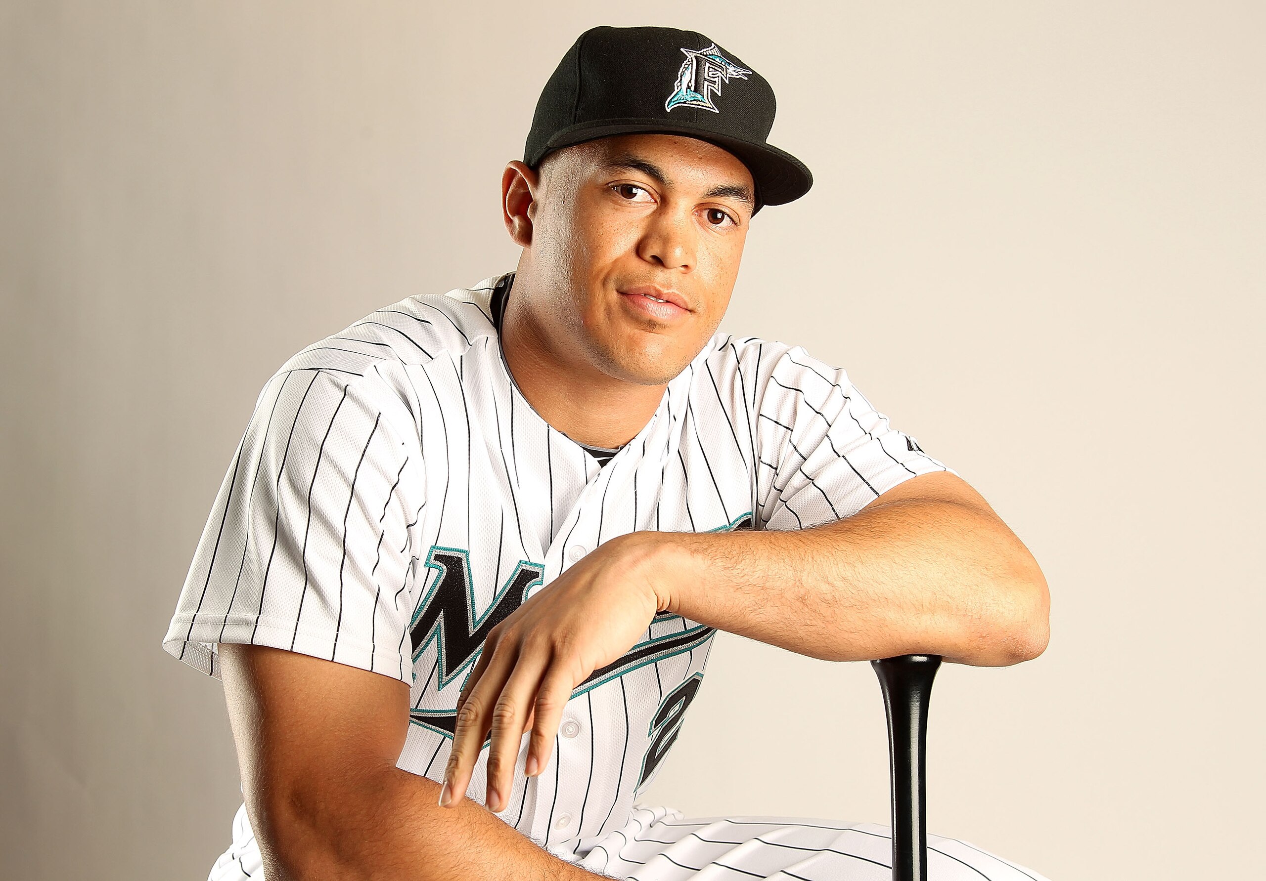 JUPITER, FL - FEBRUARY 23:  Mike Stanton #27 of the Florida Marlins during Photo Day at Roger Dean Stadium on February 23, 2011 in Jupiter, Florida.  (Photo by Mike Ehrmann/Getty Images)