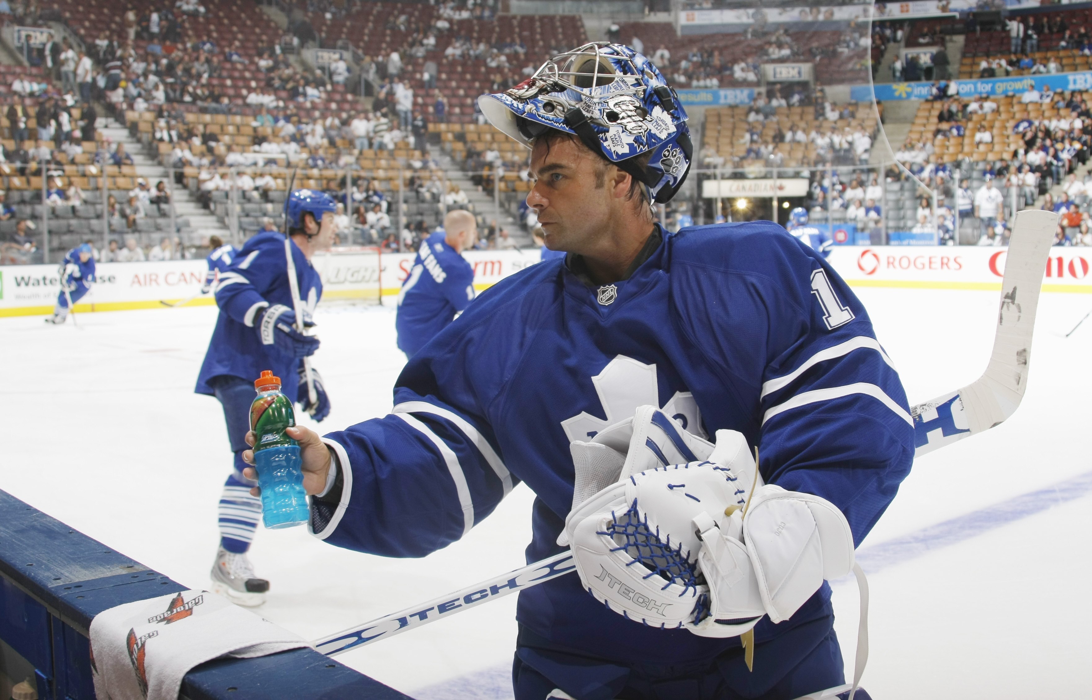 TORONTO - SEPTEMBER 22:  of the Toronto Maple Leafs  against the Buffalo Sabres during their pre season NHL game at the Air Canada Centre on September 26, 2008 in Toronto, Ontario, Canada. (Photo By Dave Sandford/Getty Images)