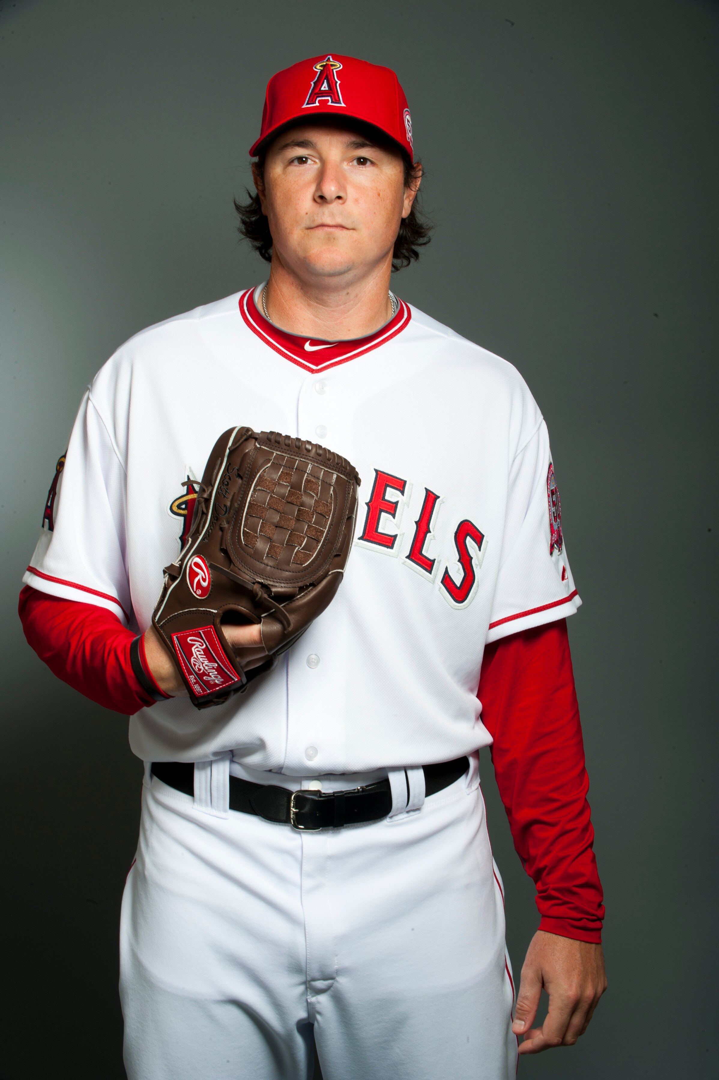 TEMPE, AZ - FEBRUARY 21: Scott Downs #37 of the Los Angeles Angels of Anaheim poses during their photo day at Tempe Diablo Stadium on February 21, 2011 in Tempe, Arizona.  (Photo by Rob Tringali/Getty Images)