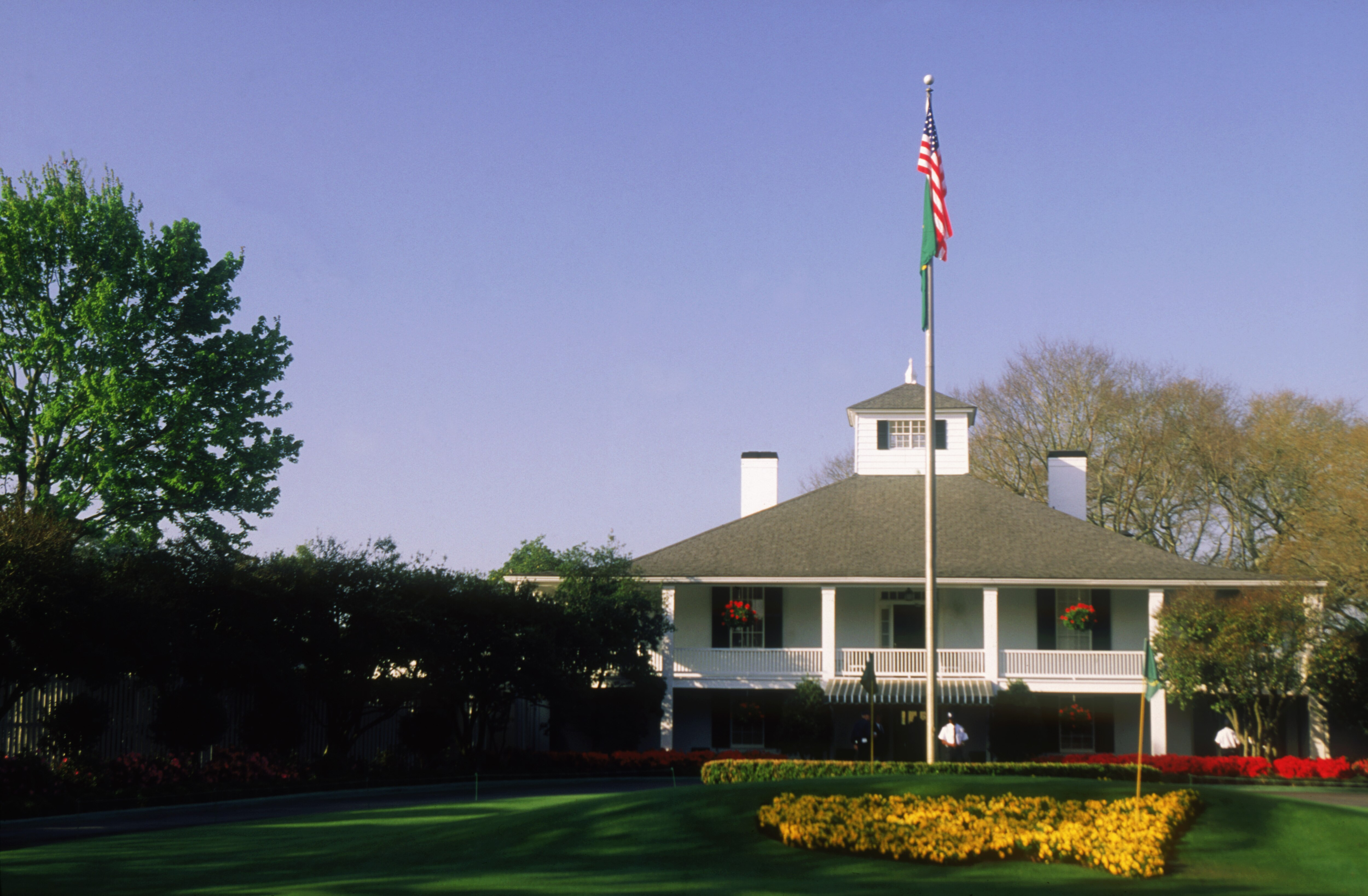 AUGUSTA - APRIL 11:  General view of the Club House taken at the Augusta National Golf Club during the US Masters tournament on April 11, 1996 in Augusta, Georgia, USA. (Photo by David Cannon/Getty Images)