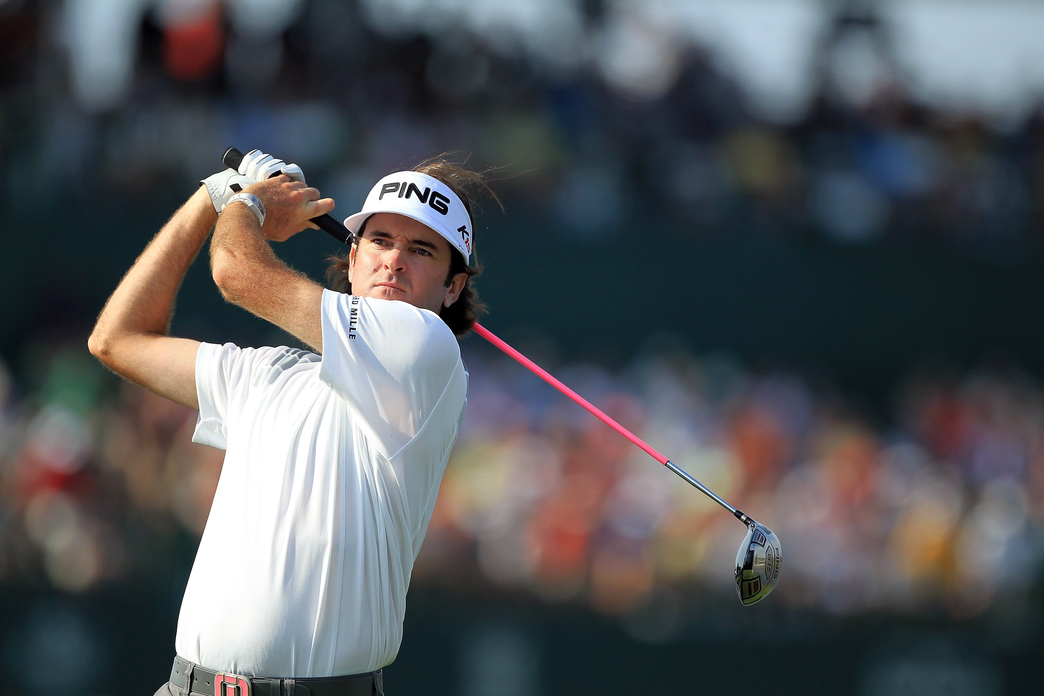 ORLANDO, FL - MARCH 27: Bubba Watson of the USA plays his tee shot on the 16th hole during the final round of the 2011 Arnold Palmer Invitational presented by Mastercard at the Bay Hill Lodge and Country Club on March 27, 2011 in Orlando, Florida. (Phot ORLANDO, FL - MARCH 27: Bubba Watson of the USA plays his tee shot on the 16th hole during the final round of the 2011 Arnold Palmer Invitational presented by Mastercard at the Bay Hill Lodge and Country Club on March 27, 2011 in Orlando, Florida. (Phot