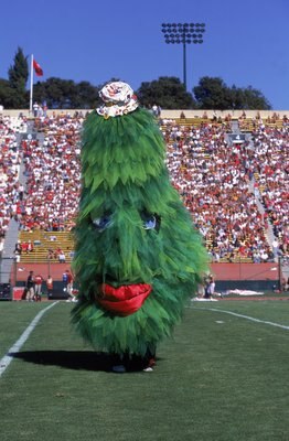 21 Oct 2000:  The Mascot for the Stanford Cardinal performs during the game against the USC Trojans at the Stanford Stadium in Palo Alto, California.  The Cardinals defeated the Trojans 32-30.Mandatory Credit: Tom Hauck  /Allsport