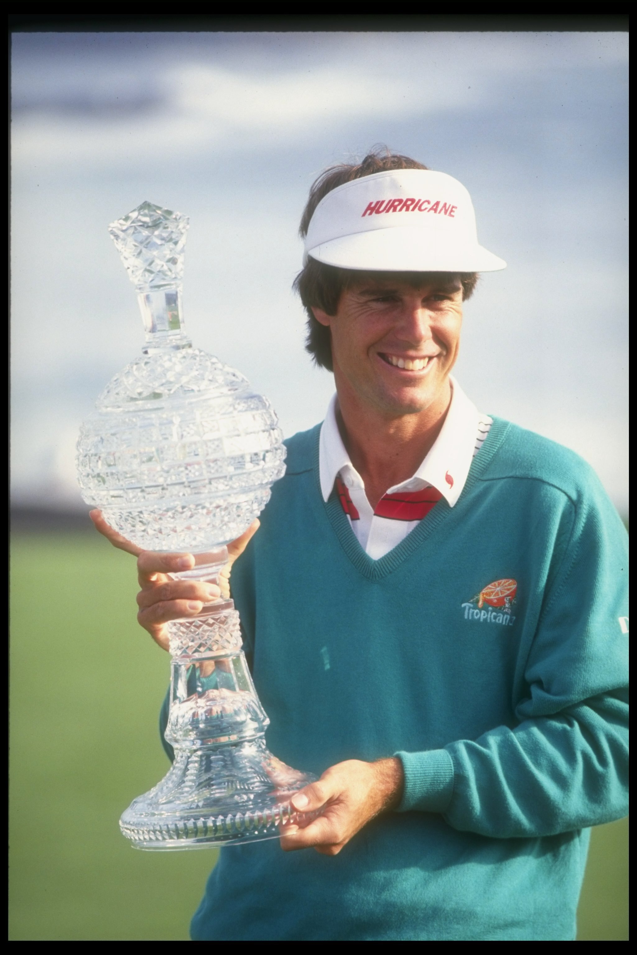 1991:  Paul Azinger poses with a trophy during the AT&T Pebble Beach Pro-Am in Pebble Beach, California. Mandatory Credit: Stephen Dunn  /Allsport