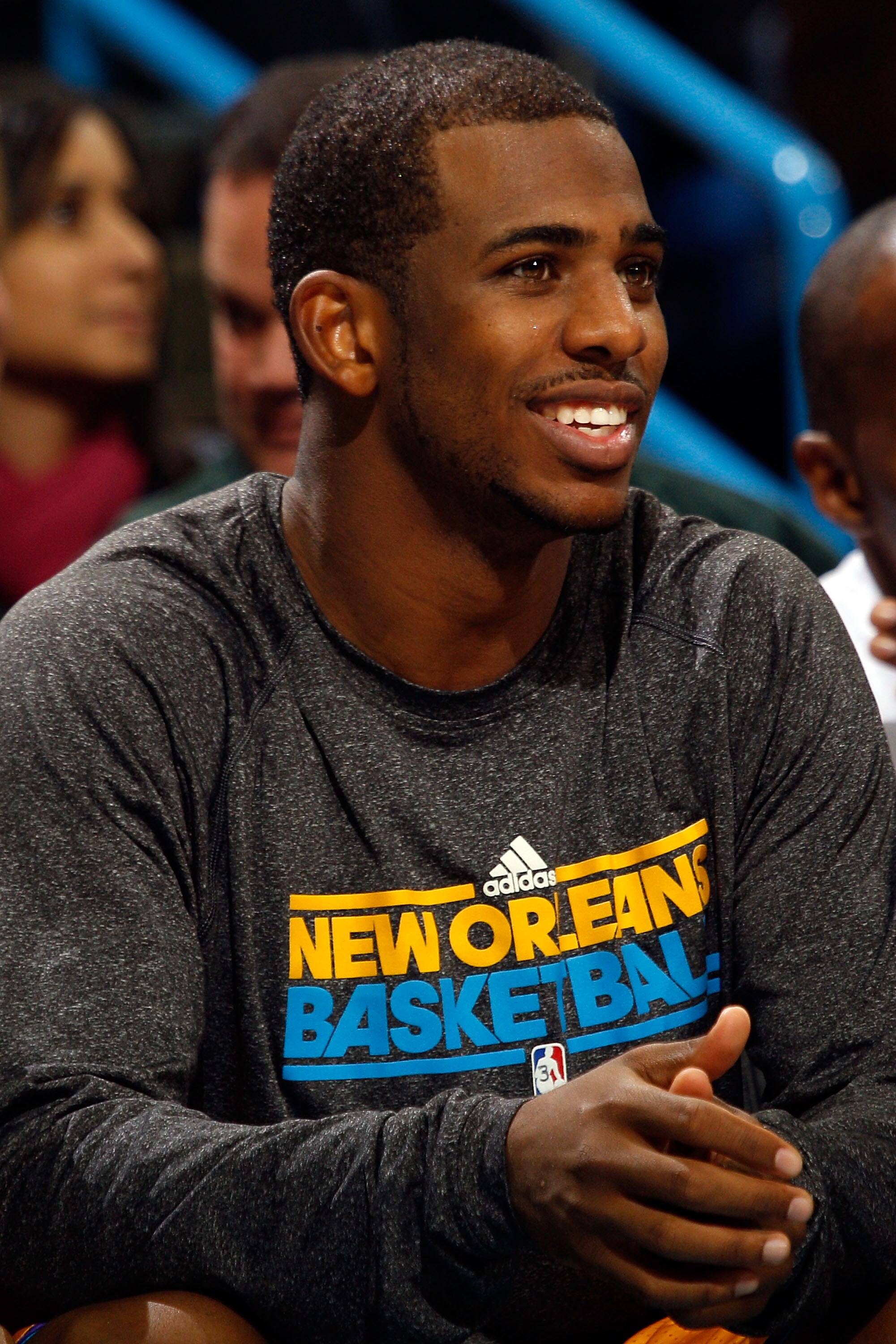 NEW ORLEANS, LA - JANUARY 22:  Chris Paul #3 of the New Orleans Hornets watches the end of the game against the San Antonio Spurs at the New Orleans Arena on January 22, 2011 in New Orleans, Louisiana.  The Hornets defeated the Spurs 96-72.  NOTE TO USER: