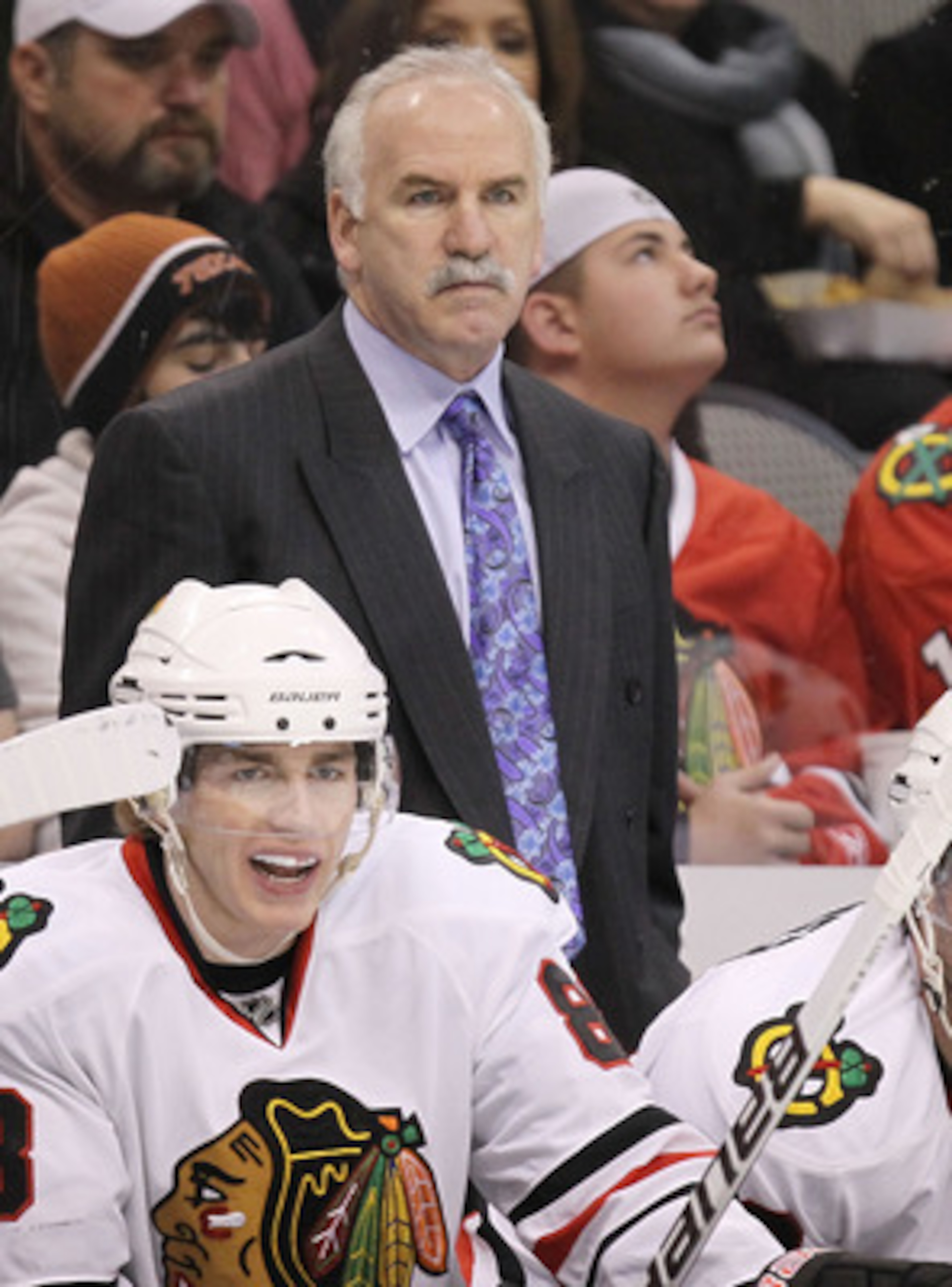DALLAS, TX - FEBRUARY 11:  Head coach Joel Quenneville of the Chicago Blackhawks at American Airlines Center on February 11, 2011 in Dallas, Texas.  (Photo by Ronald Martinez/Getty Images)