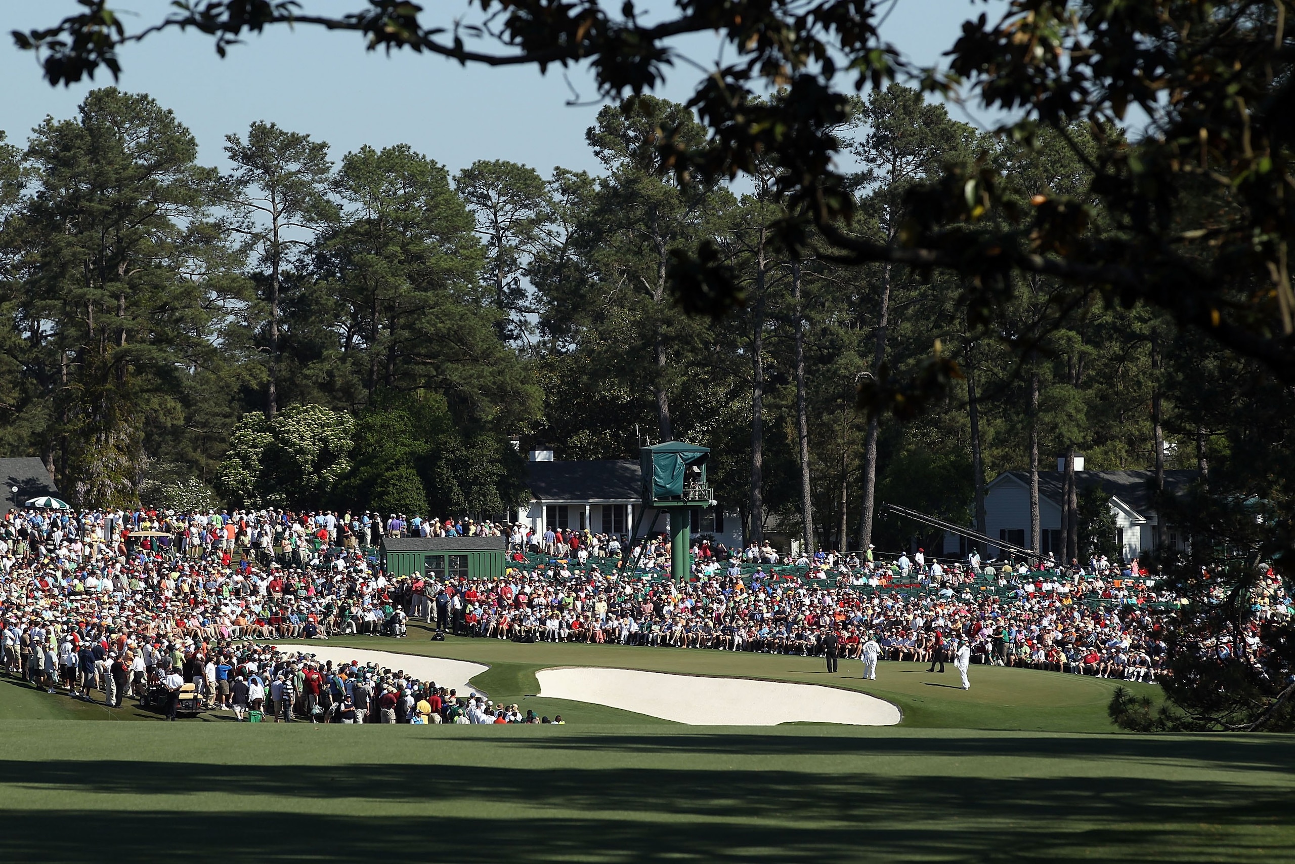 AUGUSTA, GA - APRIL 11:  A general view of the 9th green during the final round of the 2010 Masters Tournament at Augusta National Golf Club on April 11, 2010 in Augusta, Georgia.  (Photo by Streeter Lecka/Getty Images for Golf Week)