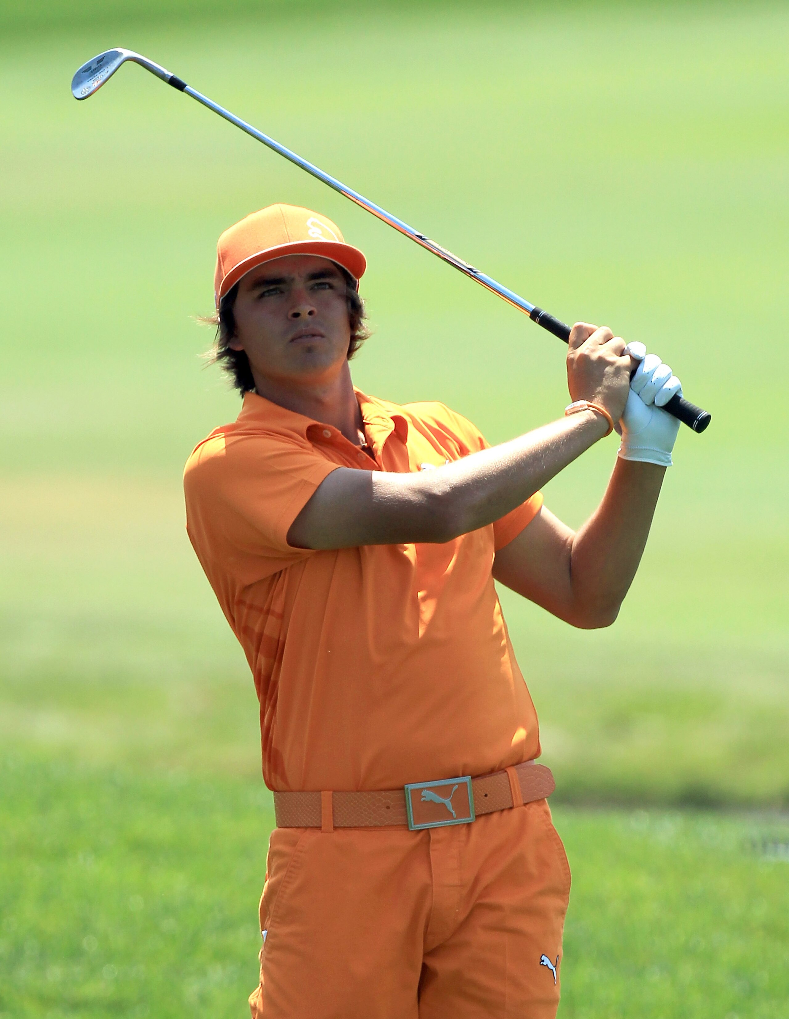 ORLANDO, FL - MARCH 27:  Rickie Fowler plays his second shot on the 1st hole during the final round of the 2011 Arnold Palmer Invitational presented by Mastercard at the Bay Hill Lodge and Country Club on March 27, 2011 in Orlando, Florida.  (Photo by Dav