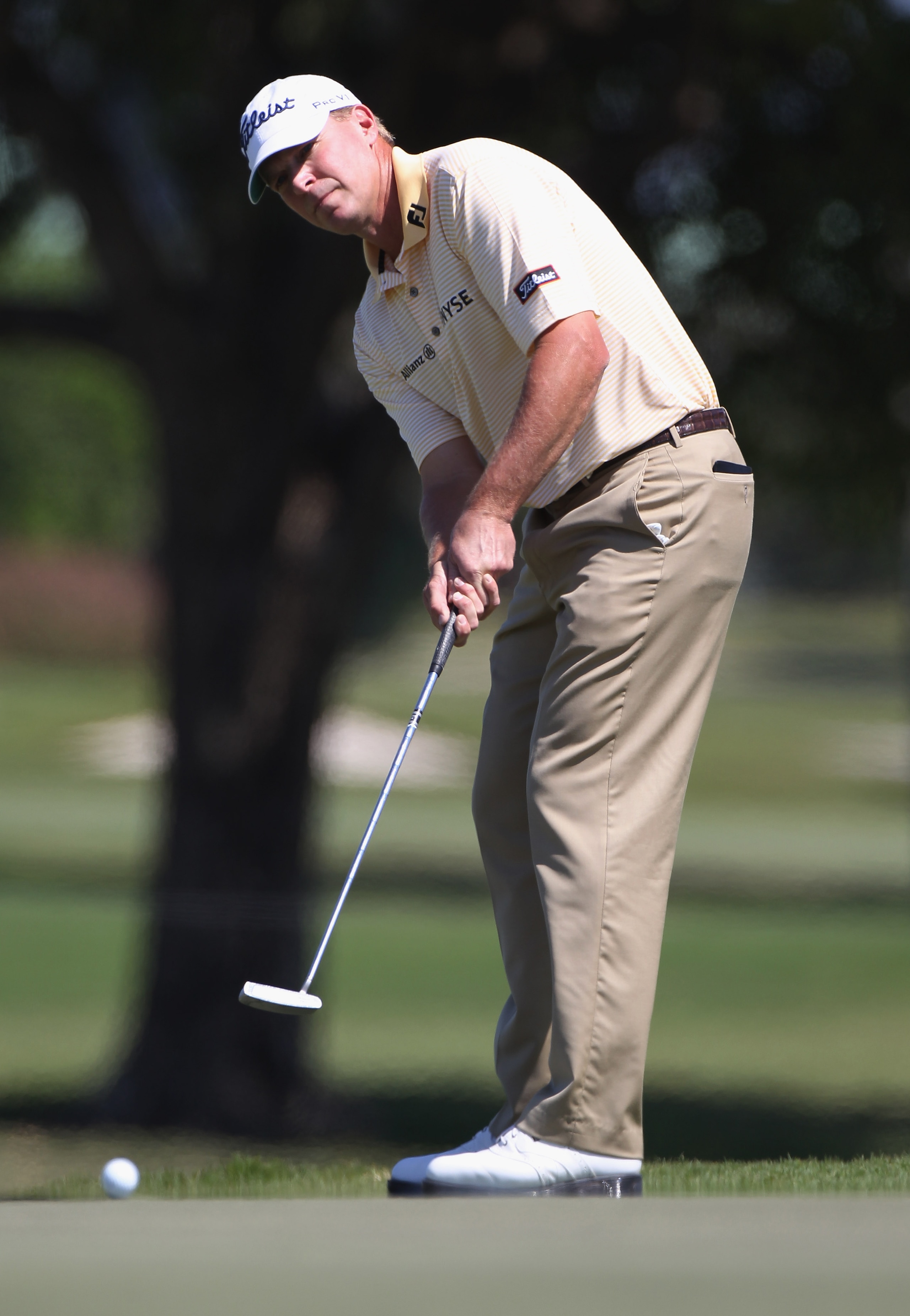 DORAL, FL - MARCH 13: Steve Stricker hits a putt during the final round of the 2011 WGC- Cadillac Championship at the TPC Blue Monster at the Doral Golf Resort and Spa on March 13, 2011 in Doral, Florida. (Photo by Sam Greenwood/Getty Images) DORAL, FL - MARCH 13: Steve Stricker hits a putt during the final round of the 2011 WGC- Cadillac Championship at the TPC Blue Monster at the Doral Golf Resort and Spa on March 13, 2011 in Doral, Florida. (Photo by Sam Greenwood/Getty Images)