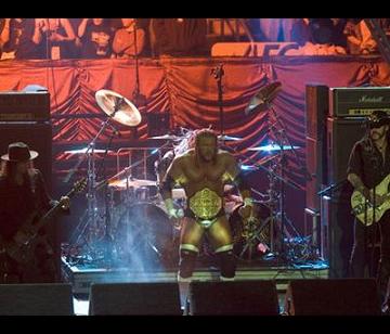 Triple H making his way to the ring at Wrestlemania 21 with Motorhead performing his entrance song.