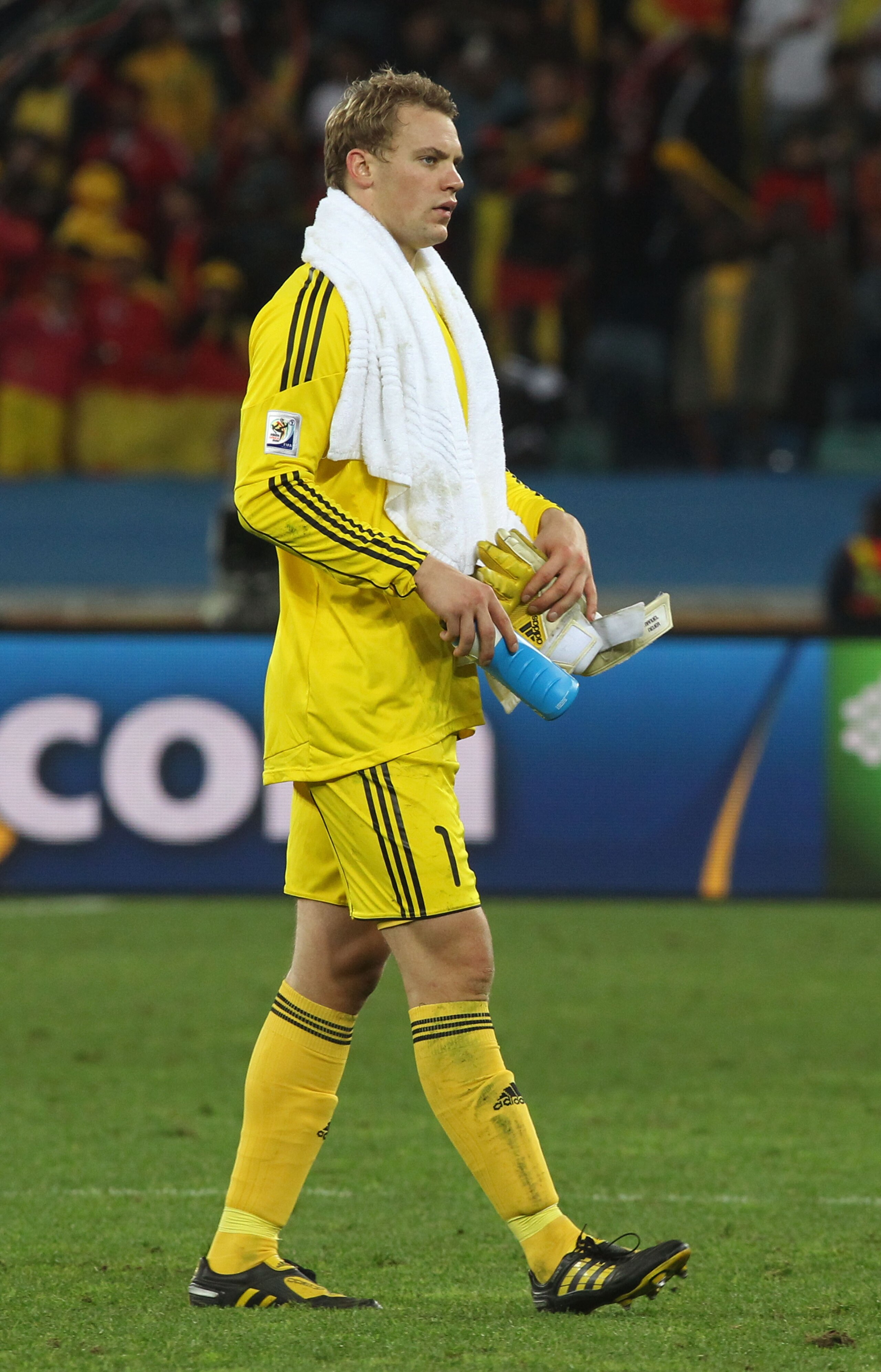 DURBAN, SOUTH AFRICA - JULY 07: Dejected Dejected Manuel Neuer of Germany after being knocked out of the tournament during the 2010 FIFA World Cup South Africa Semi Final match between Germany and Spain at Durban Stadium on July 7, 2010 in Durban, South DURBAN, SOUTH AFRICA - JULY 07: Dejected Dejected Manuel Neuer of Germany after being knocked out of the tournament during the 2010 FIFA World Cup South Africa Semi Final match between Germany and Spain at Durban Stadium on July 7, 2010 in Durban, South