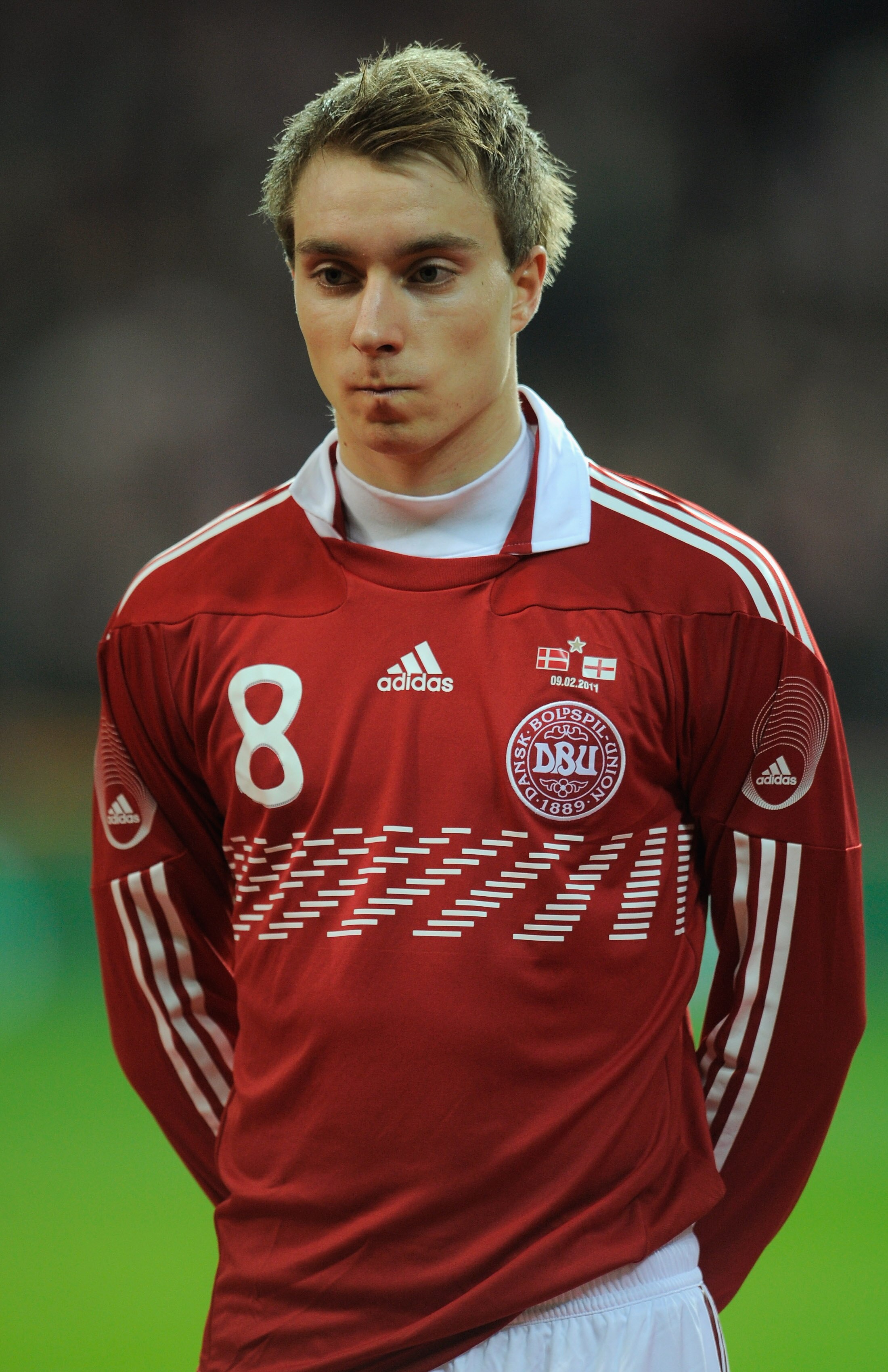 COPENHAGEN, DENMARK - FEBRUARY 09: Christian Eriksen of Denmark looks on before the international friendly match between Denmark and England at Parken Stadium on February 9, 2011 in Copenhagen, .  (Photo by Michael Regan/Getty Images)