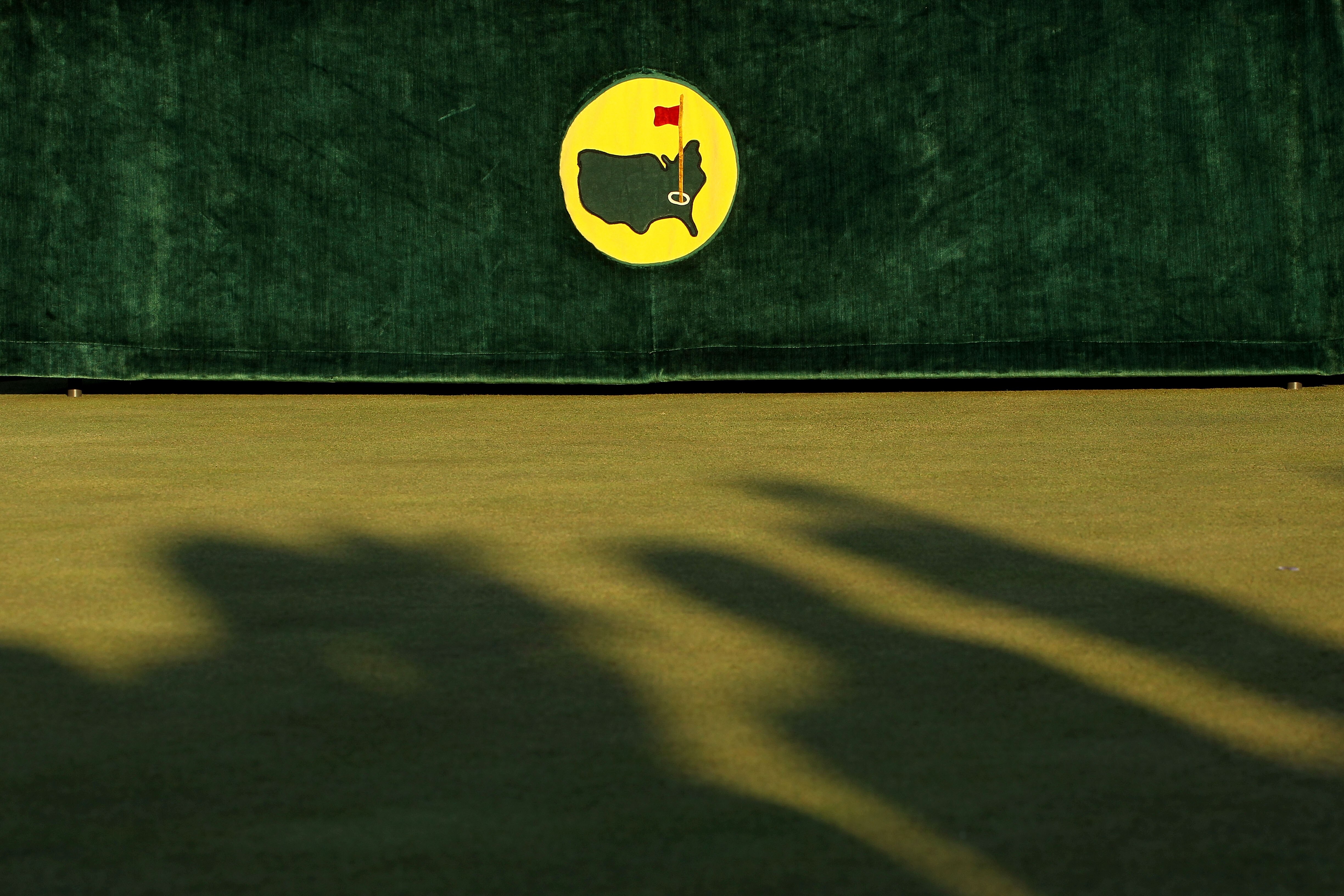 AUGUSTA, GA - APRIL 11:  A Masters logo is seen during the green jacket presentation after the final round of the 2010 Masters Tournament at Augusta National Golf Club on April 11, 2010 in Augusta, Georgia.  (Photo by Jamie Squire/Getty Images)