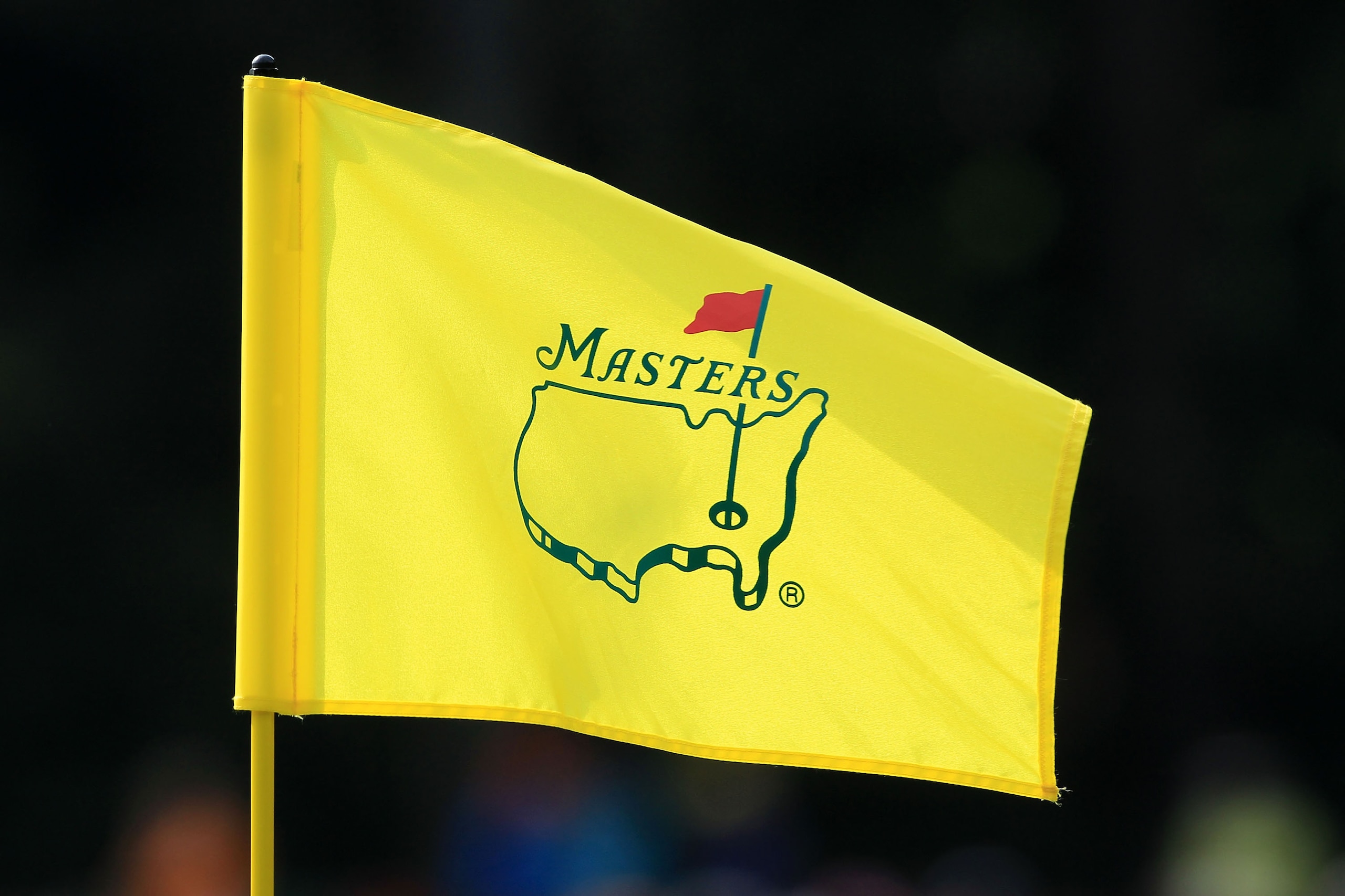 AUGUSTA, GA - APRIL 07:  A flag with the Augusta National logo is seen during the Par 3 Contest prior to the 2010 Masters Tournament at Augusta National Golf Club on April 7, 2010 in Augusta, Georgia.  (Photo by David Cannon/Getty Images)