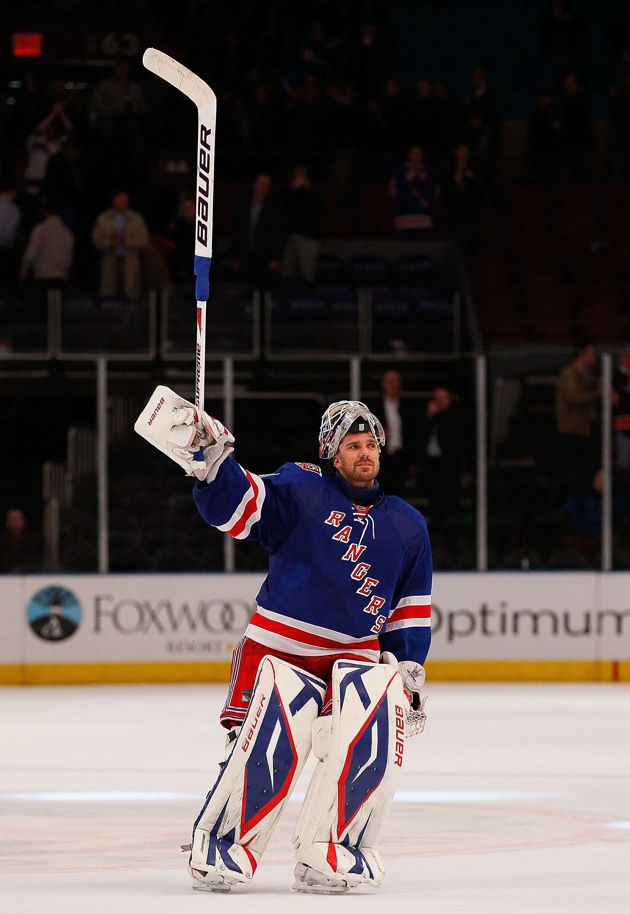NEW YORK - MARCH 22:  Henrik Lundqvist #30 of the New York Rangers skates against the Florida Panthers on March 22, 2011 at Madison Square Garden in New York City, New York. Rangers defeated the Islanders 1-0.  (Photo by Mike Stobe/Getty Images)