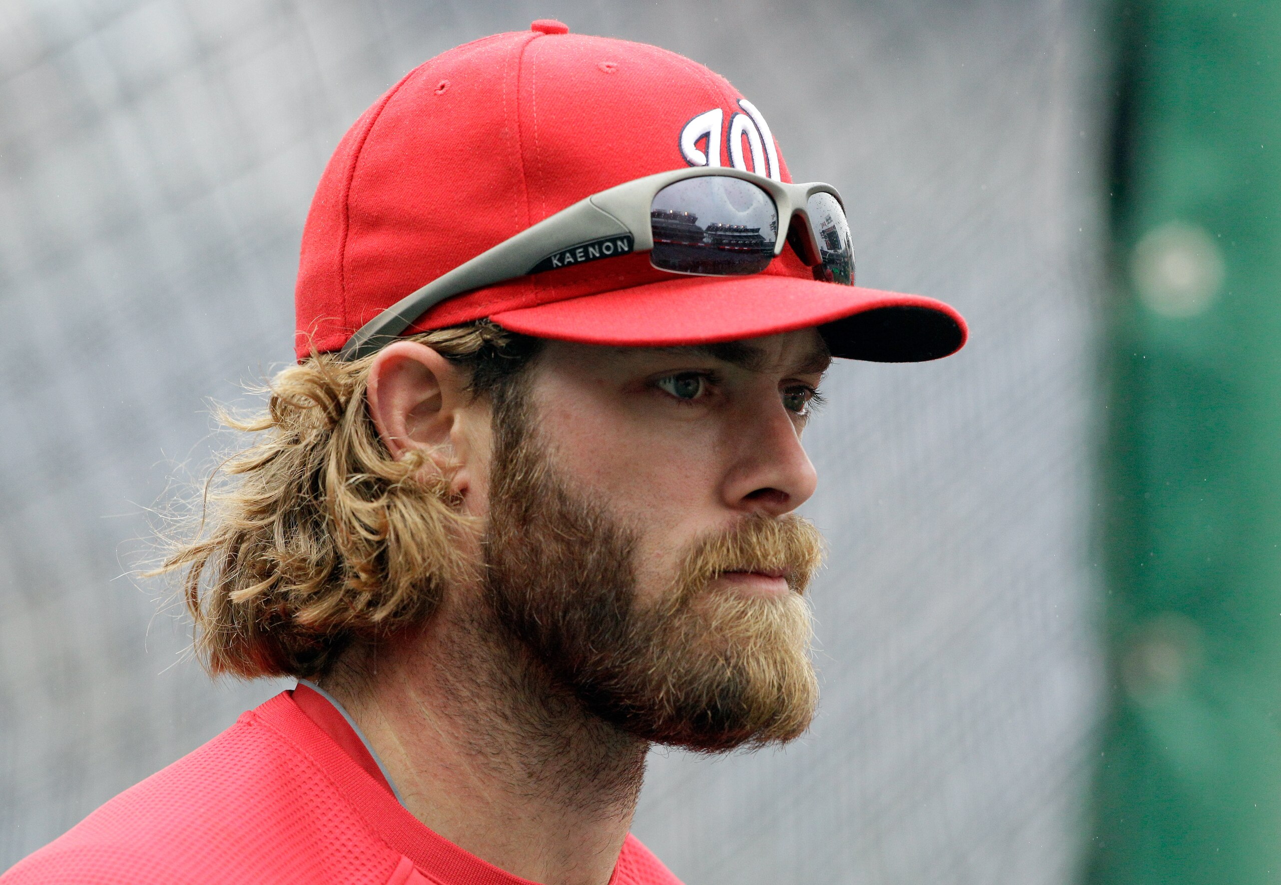 WASHINGTON, DC - MARCH 31:  Jayson Werth #28 of the Washington Nationals warms up while taking batting practice before their opening day game against the Atlanta Braves at Nationals Park on March 31, 2011 in Washington, DC.  (Photo by Rob Carr/Getty Image