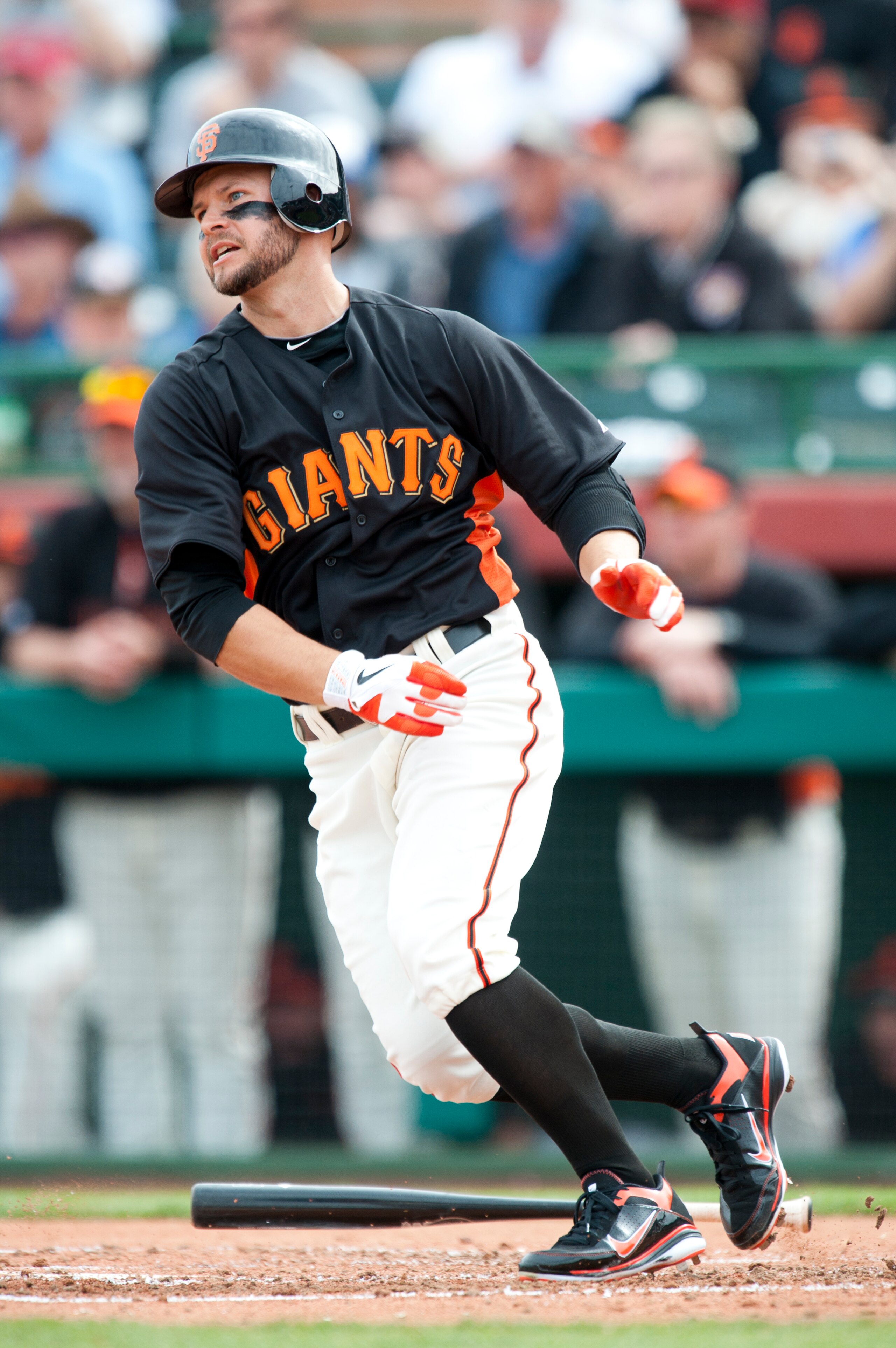 SCOTTSDALE, AZ - FEBRUARY 25: Cody Ross #13 of the San Francisco Giants bats during a spring training game against the Arizona Diamondbacks at Scottsdale Stadium on February 25, 2011 in Scottsdale, Arizona. (Photo by Rob Tringali/Getty Images)