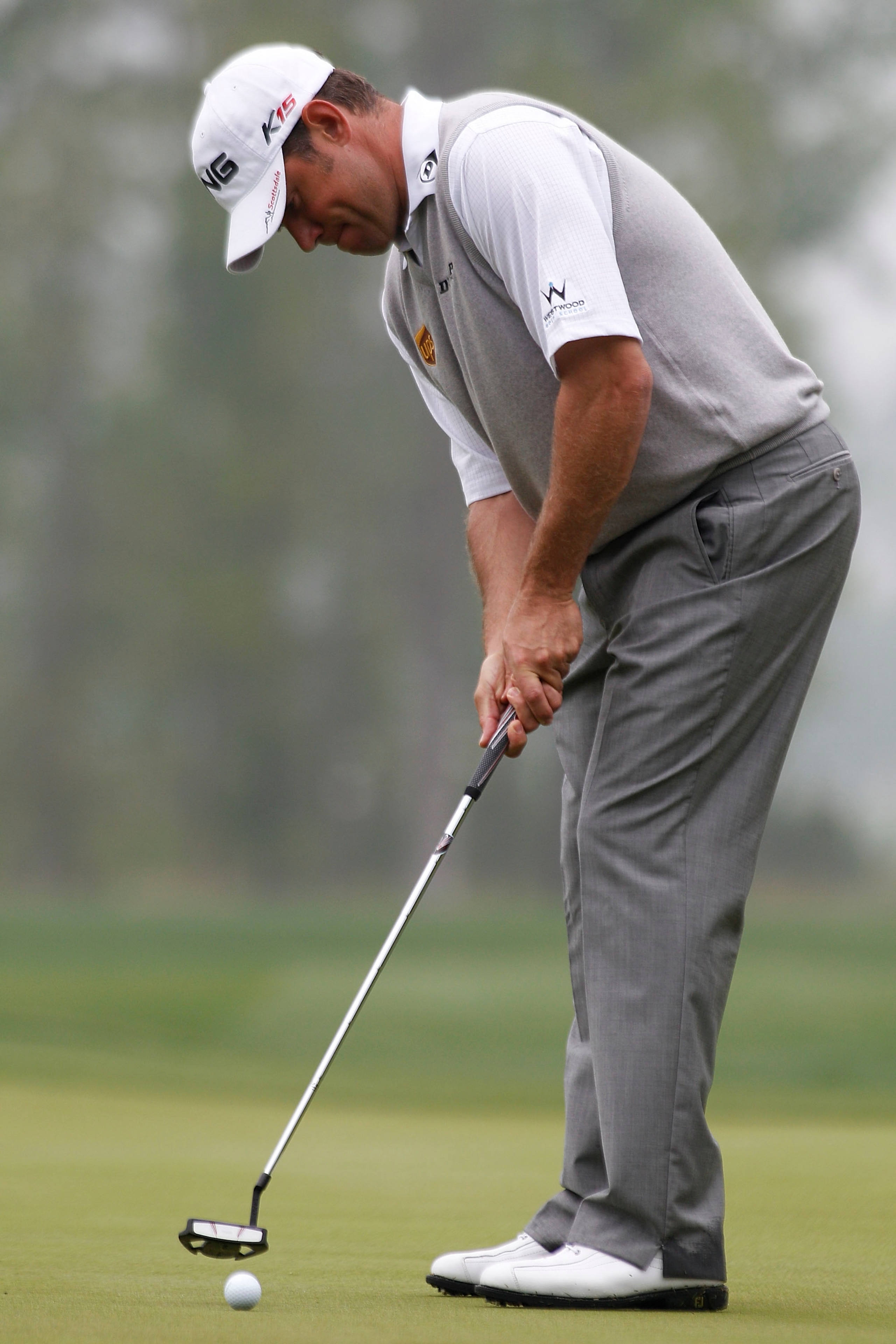 HUMBLE, TX - APRIL 01:  Lee Westwood of England strokes a putt during the second round of the Shell Houston Open at Redstone Golf Club on April 1, 2011 in Humble, Texas.  (Photo by Michael Cohen/Getty Images)
