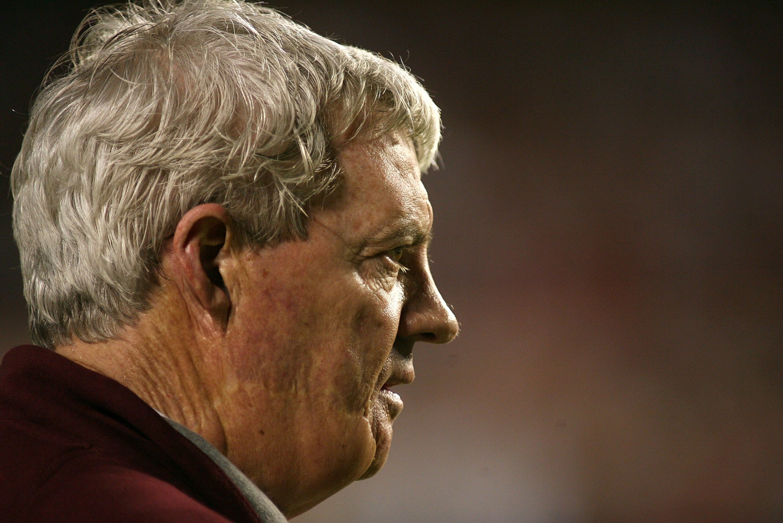MIAMI, FL - JANUARY 03: Head coach Frank Beamer of the Virginia Tech Hokies looks on against the Stanford Cardinal during the 2011 Discover Orange Bowl at Sun Life Stadium on January 3, 2011 in Miami, Florida. Stanford won 40-12. (Photo by Marc Serota/Get MIAMI, FL - JANUARY 03: Head coach Frank Beamer of the Virginia Tech Hokies looks on against the Stanford Cardinal during the 2011 Discover Orange Bowl at Sun Life Stadium on January 3, 2011 in Miami, Florida. Stanford won 40-12. (Photo by Marc Serota/Get