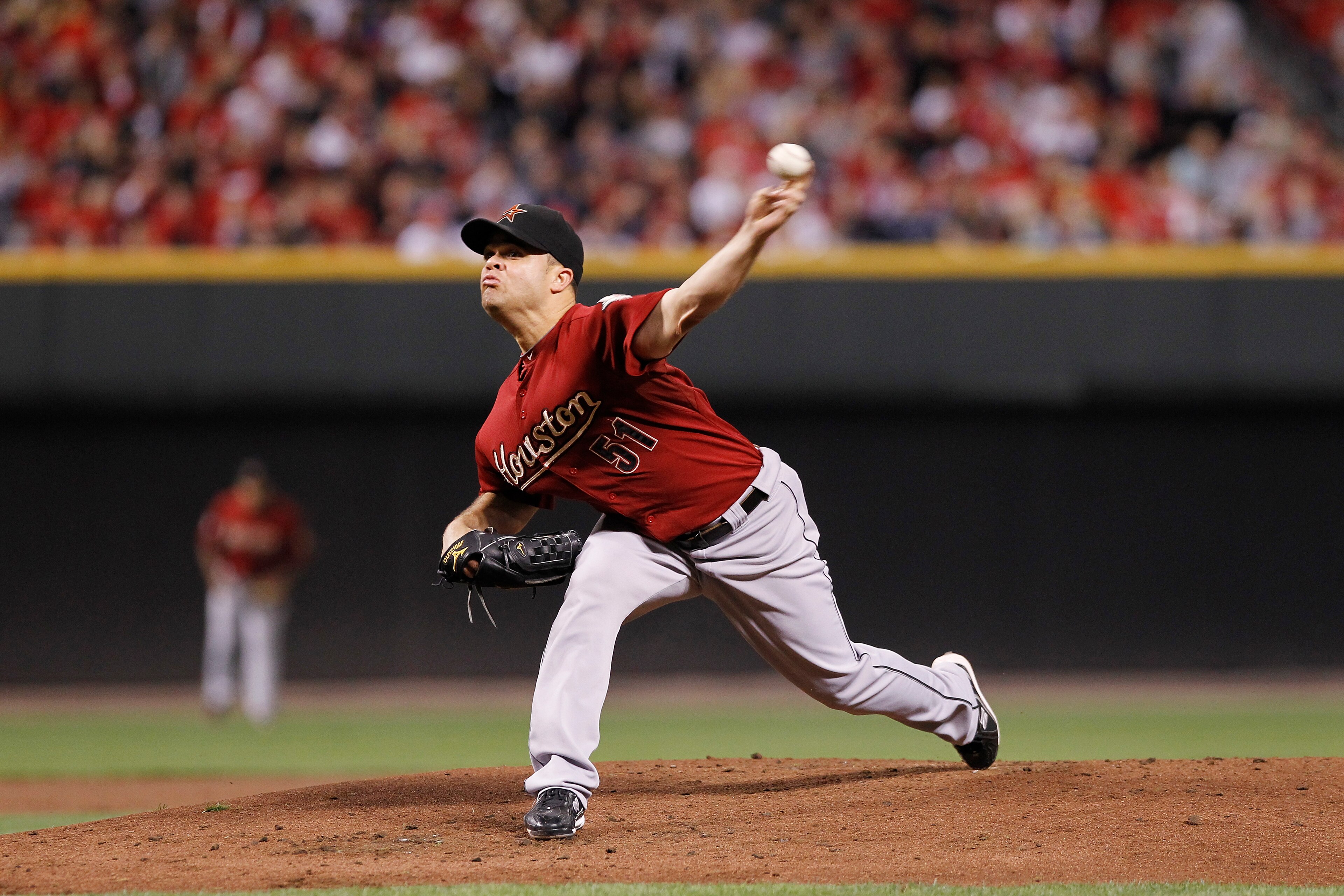 CINCINNATI, OH - SEPTEMBER 28: Wandy Rodriguez #51 of the Houston Astros pitches against the Cincinnati Reds at Great American Ball Park on September 28, 2010 in Cincinnati, Ohio. The Reds won 3-2 to clinch the NL Central Division title. (Photo by Joe Rob CINCINNATI, OH - SEPTEMBER 28: Wandy Rodriguez #51 of the Houston Astros pitches against the Cincinnati Reds at Great American Ball Park on September 28, 2010 in Cincinnati, Ohio. The Reds won 3-2 to clinch the NL Central Division title. (Photo by Joe Rob