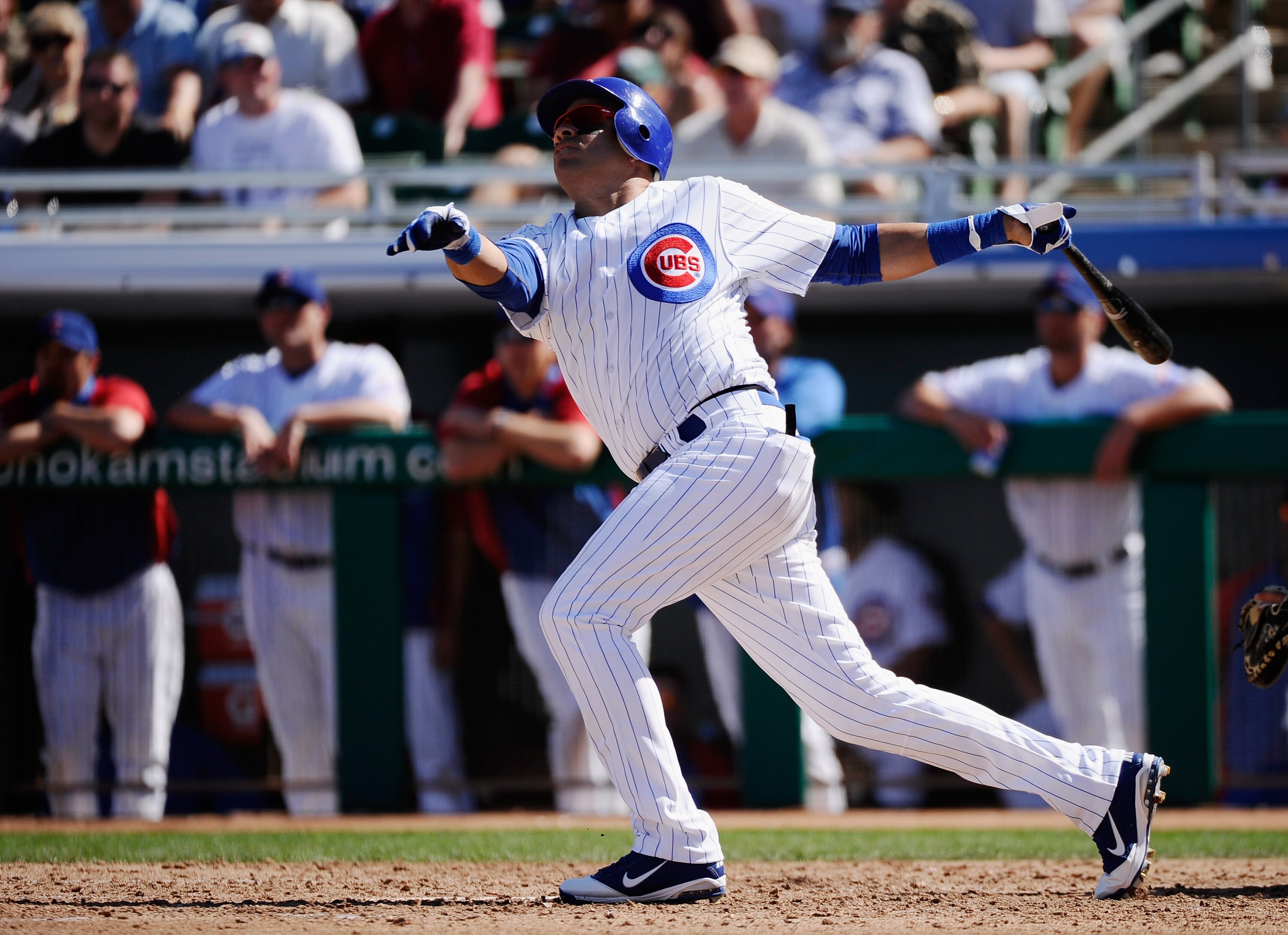 MESA, AZ - MARCH 09:  Aramis Ramirez #16 of the Chicago Cubs swings at a pitch against the Kansas City Royals during the spring training baseball game at HoHoKam Stadium on March 9, 2011 in Mesa, Arizona.  (Photo by Kevork Djansezian/Getty Images)