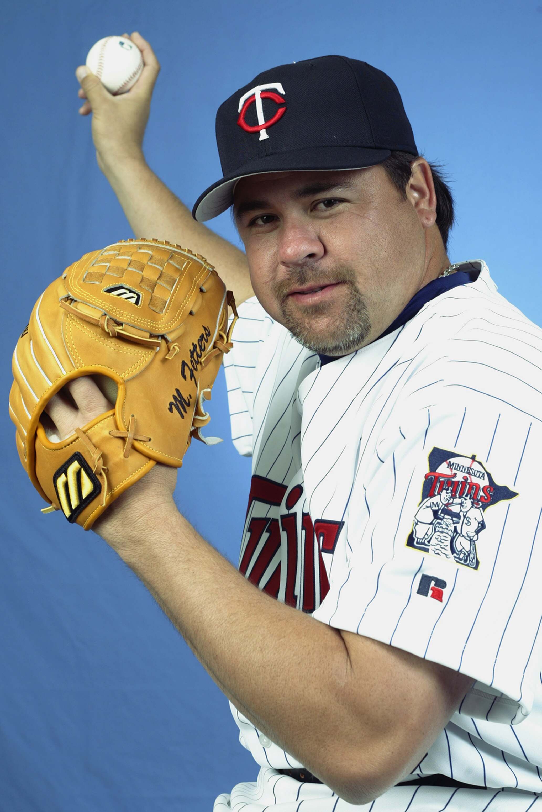 SARASOTA, FL - FEBRUARY 24:  Mike Fetters of the Minnesota Twins poses for a portrait during theTwins' spring training Media Day on February 24, 2003 at Ed Smith Stadium in Sarasota, Florida. (Photo by Craig Jones/Getty Images)