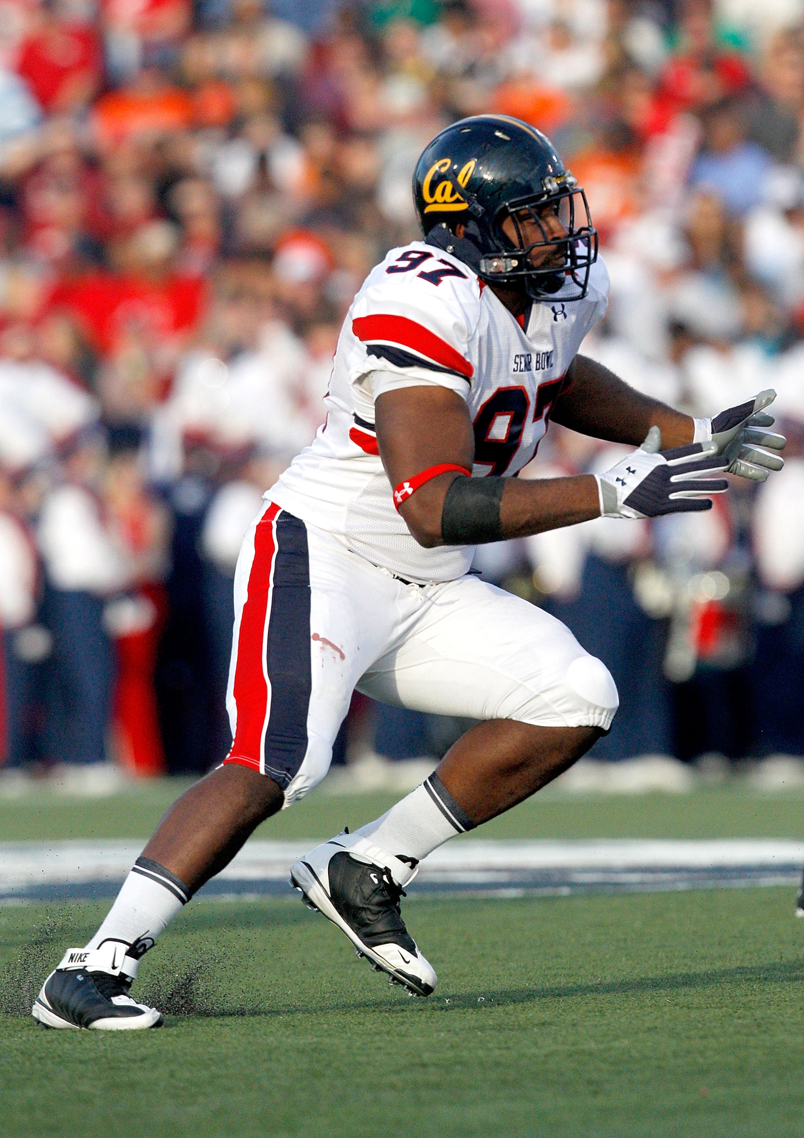 MOBILE, AL - JANUARY 29:Defensive lineman Cameron Jordan #97 of the North Team during the Under Armour Senior Bowl on January 29, 2011 at Ladd-Pebbles Stadium in Mobile, Alabama. (Photo by Sean Gardner/Getty Images for Under Armour) MOBILE, AL - JANUARY 29:Defensive lineman Cameron Jordan #97 of the North Team during the Under Armour Senior Bowl on January 29, 2011 at Ladd-Pebbles Stadium in Mobile, Alabama. (Photo by Sean Gardner/Getty Images for Under Armour)