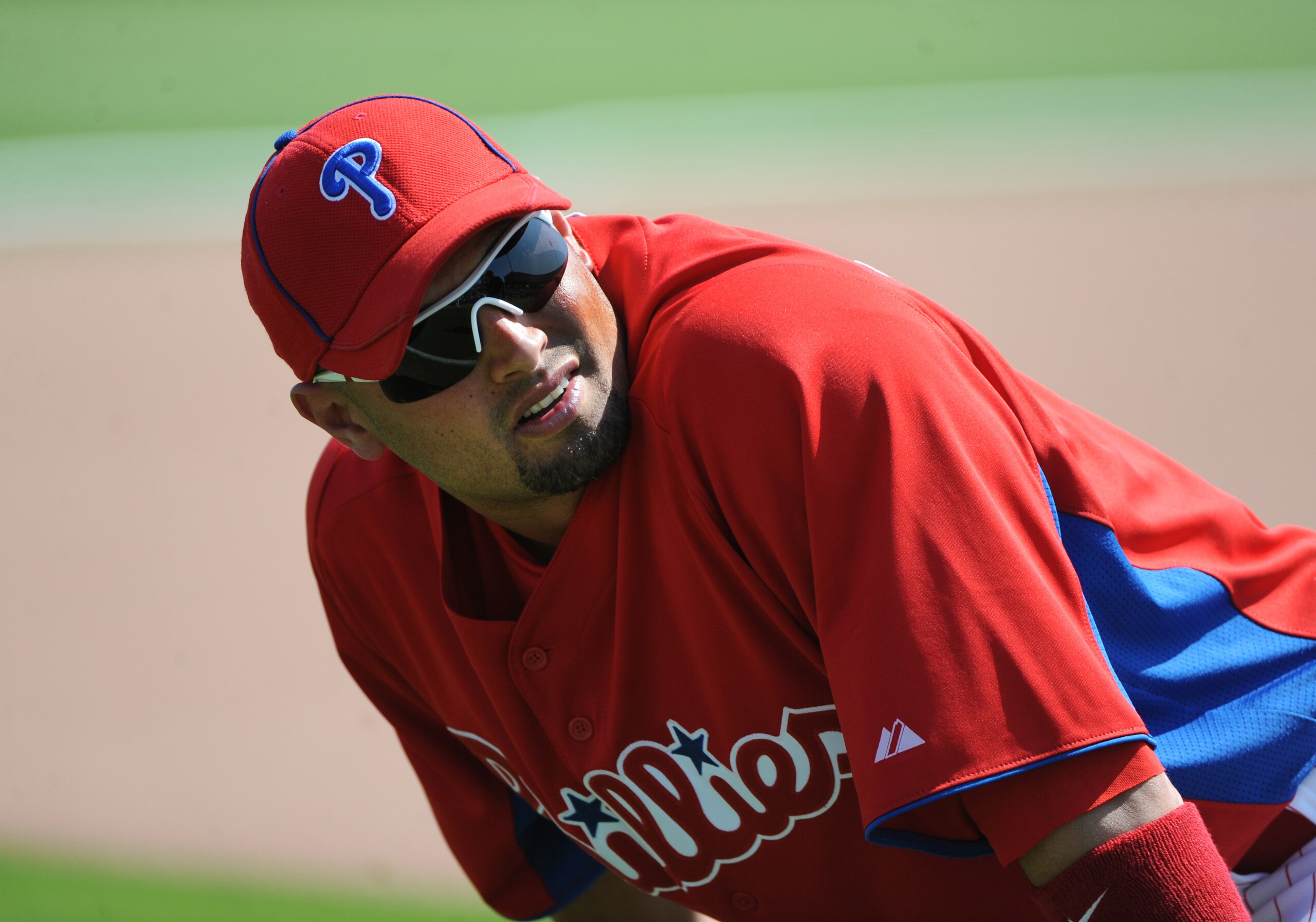 CLEARWATER, FL - FEBRUARY 24: Outfielder Shane Victorino #8 of the Philadelphia Phillies stretches before play against the Florida State Seminoles February 24, 2011 at Bright House Field in Clearwater, Florida. (Photo by Al Messerschmidt/Getty Images) CLEARWATER, FL - FEBRUARY 24: Outfielder Shane Victorino #8 of the Philadelphia Phillies stretches before play against the Florida State Seminoles February 24, 2011 at Bright House Field in Clearwater, Florida. (Photo by Al Messerschmidt/Getty Images)