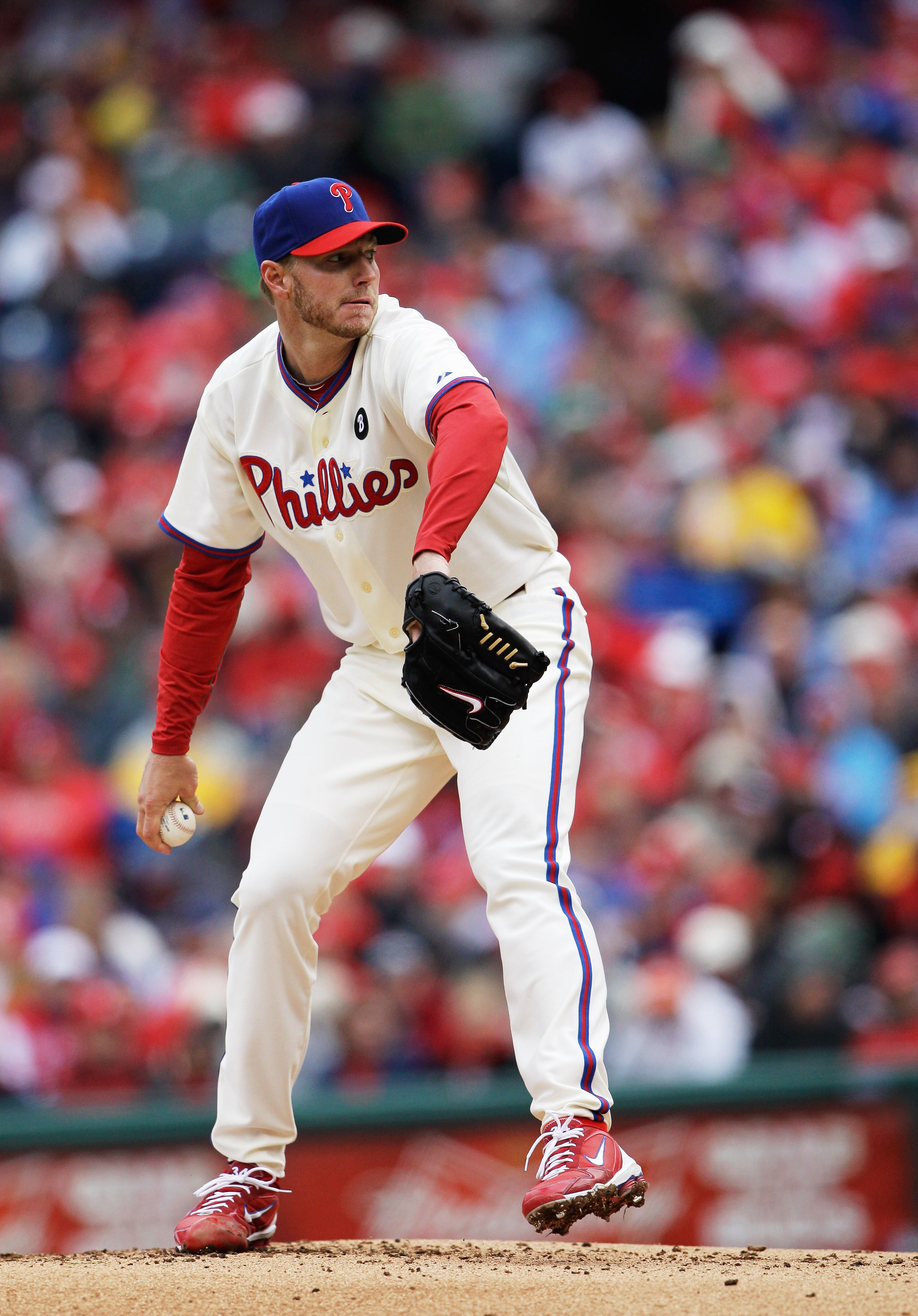 PHILADELPHIA, PA - APRIL 01: Roy Halladay #34 of the Philadelphia Phillies delivers to a Houston Astros batter during the third inning at Citizens Bank Park on April 1, 2011 in Philadelphia, Pennsylvania.  (Photo by Rob Carr/Getty Images)